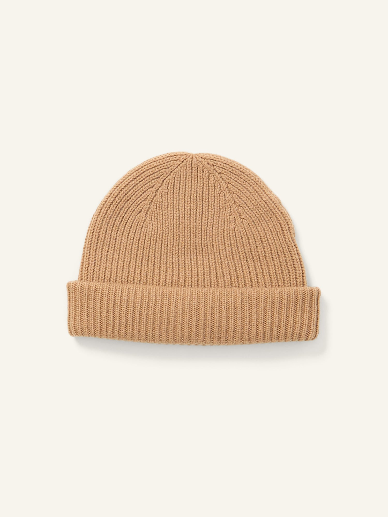 Ribbed Cashmere Hat Camel
