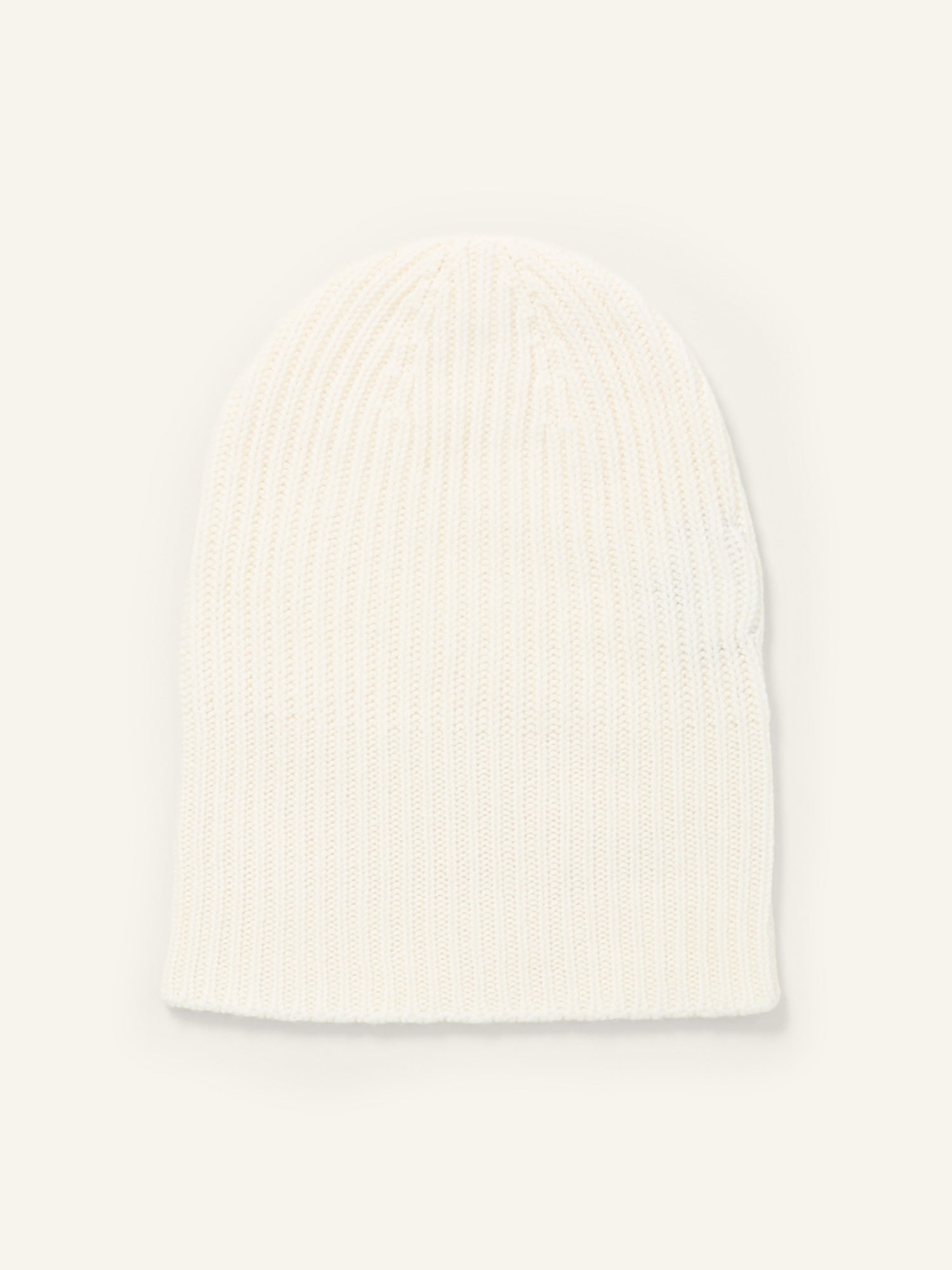 Ribbed Cashmere Hat White Undyed
