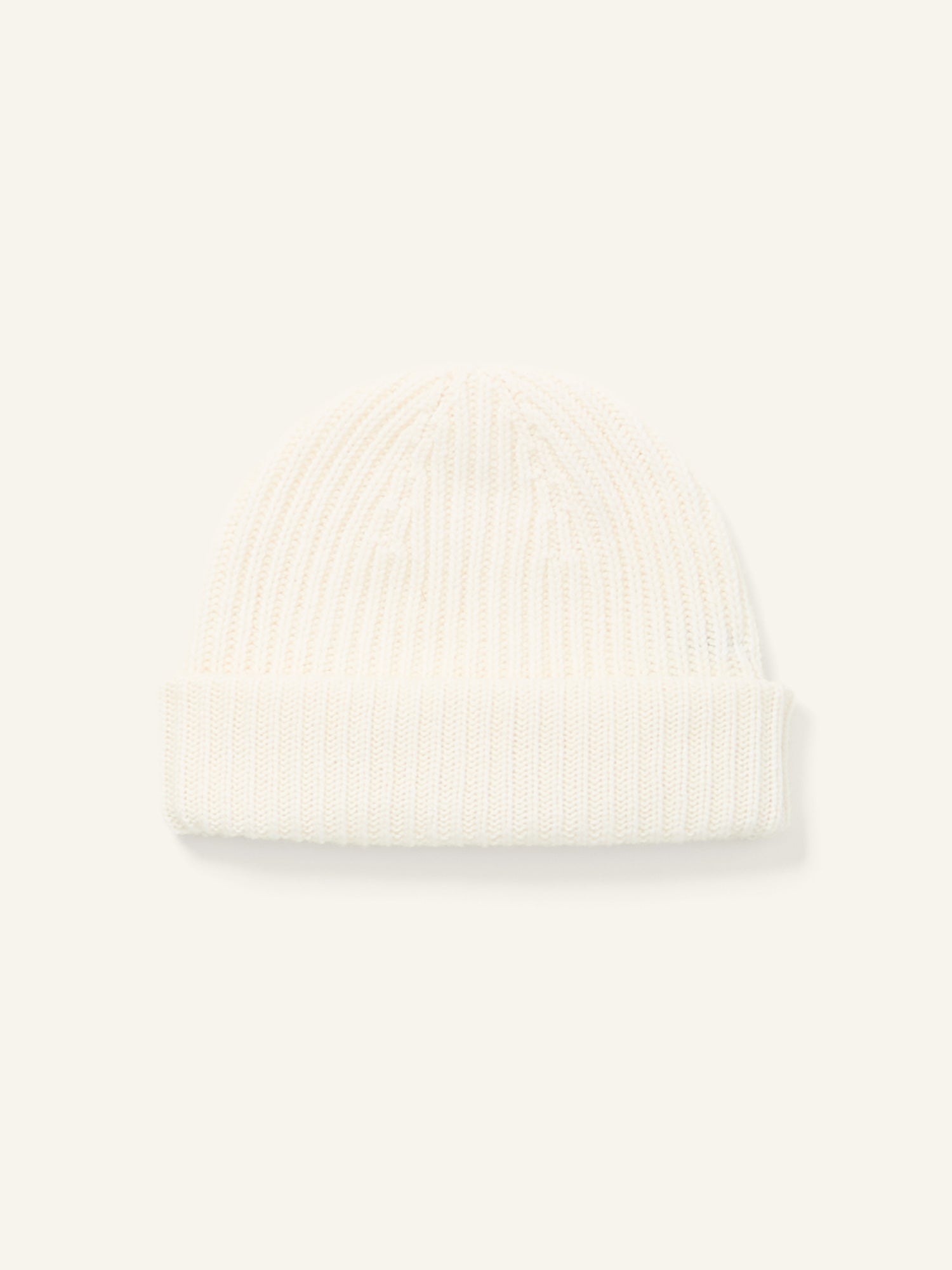 Ribbed Cashmere Hat White Undyed