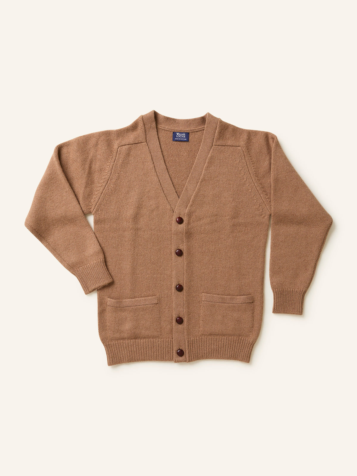 William Lockie Camel Hair 4-ply Cardigan