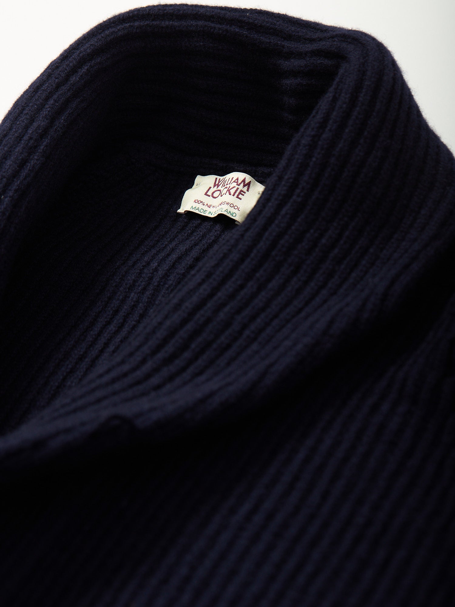 Lambswool Shawl Collar Cardigan Navy