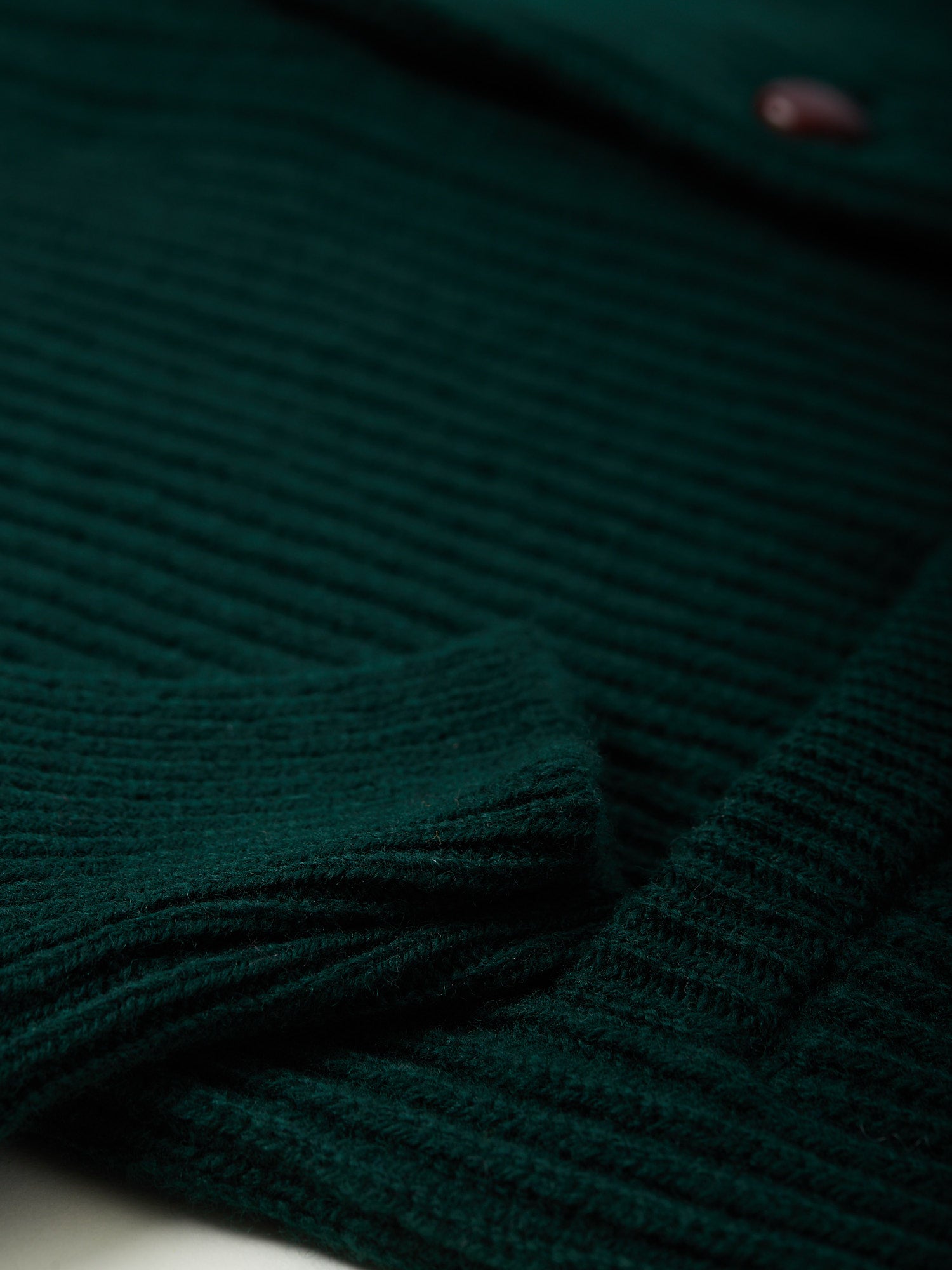 Lambswool Shawl Collar Cardigan Tartan Green
