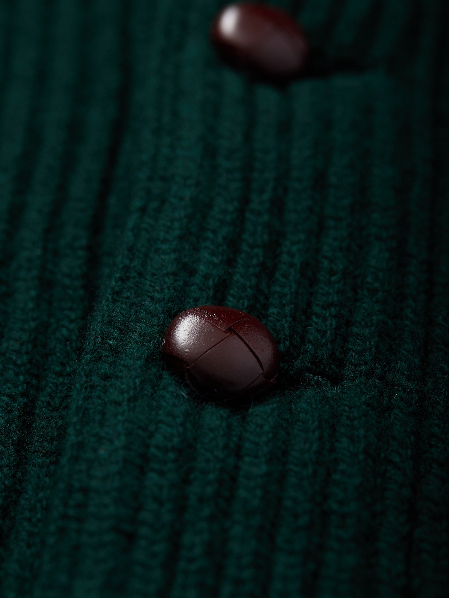 Lambswool Shawl Collar Cardigan Tartan Green