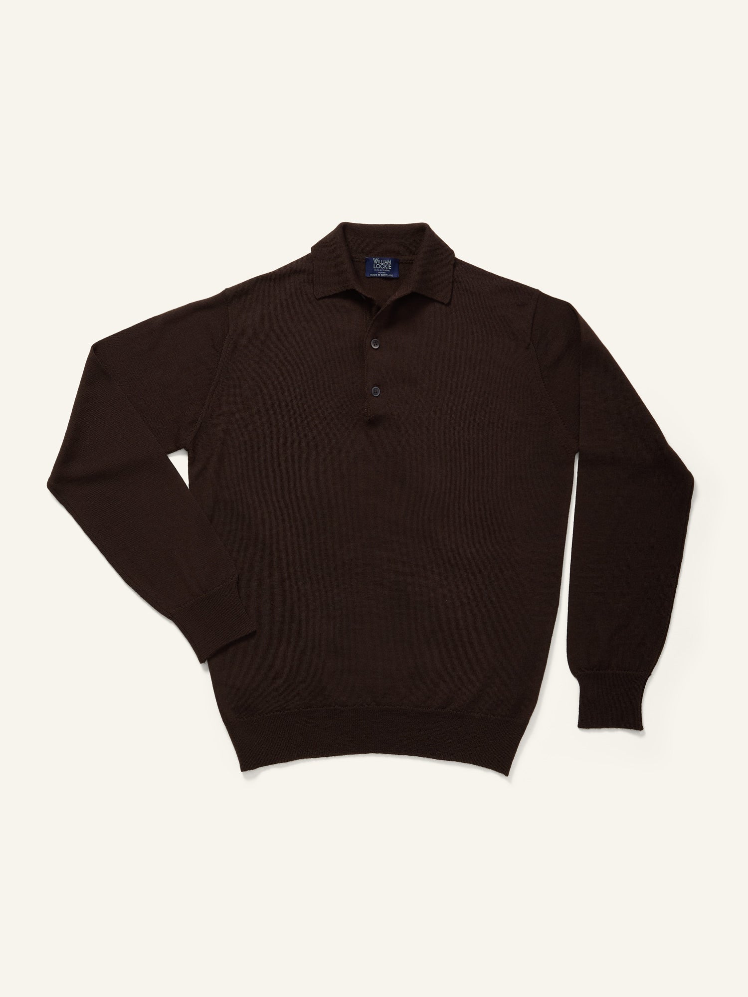 Merino Polo Neck Brown