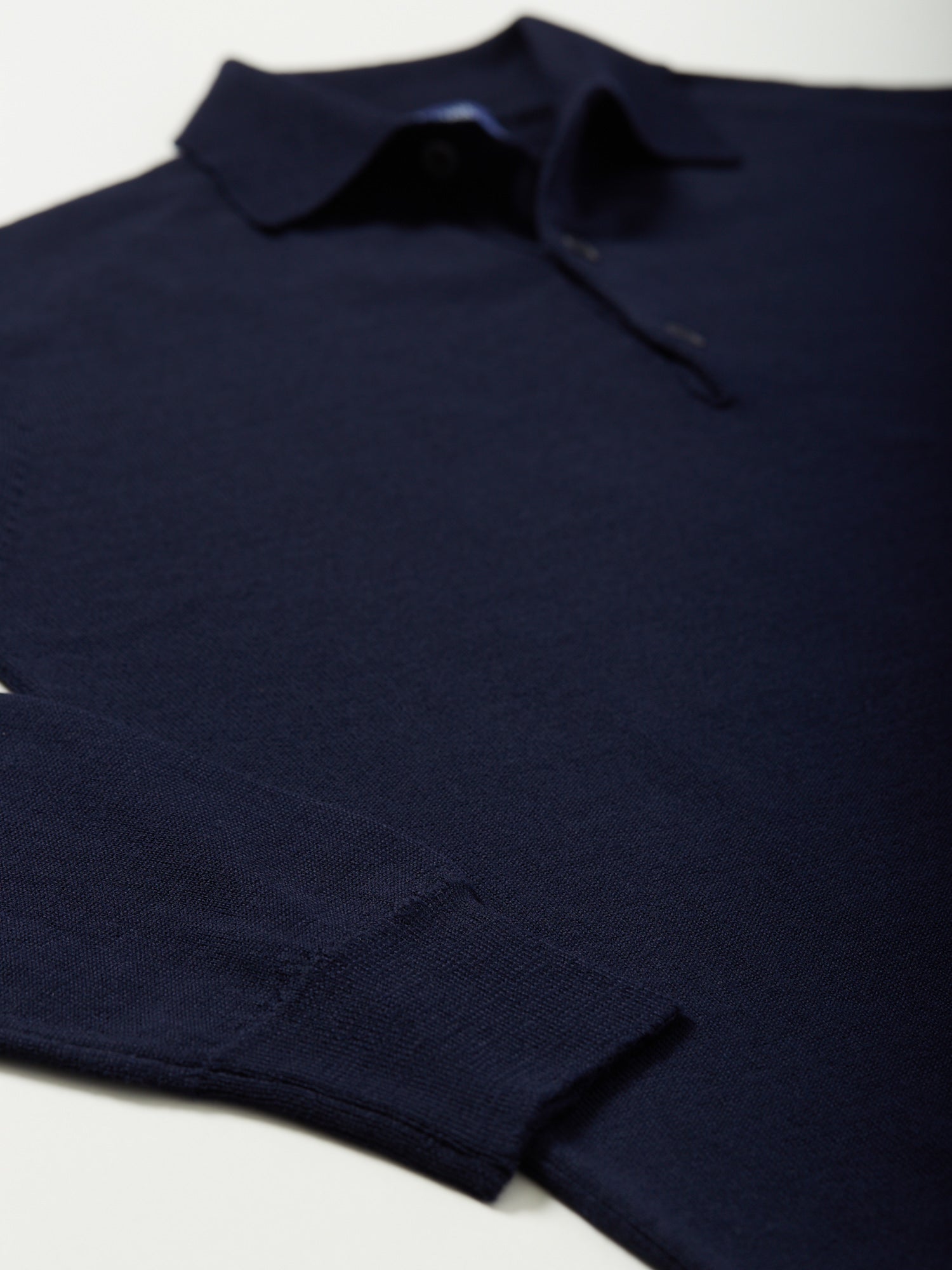 Merino Polo Neck Navy