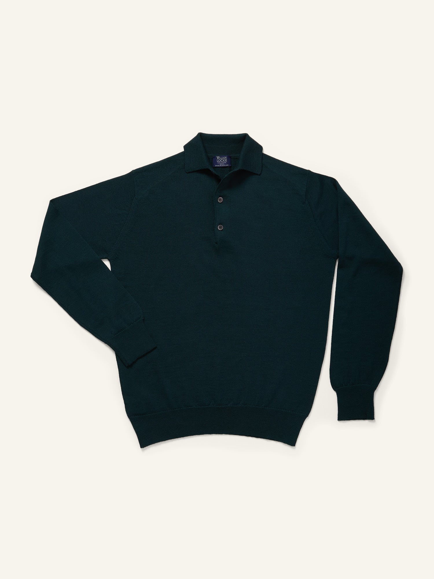 Merino Polo Neck Tartan Green