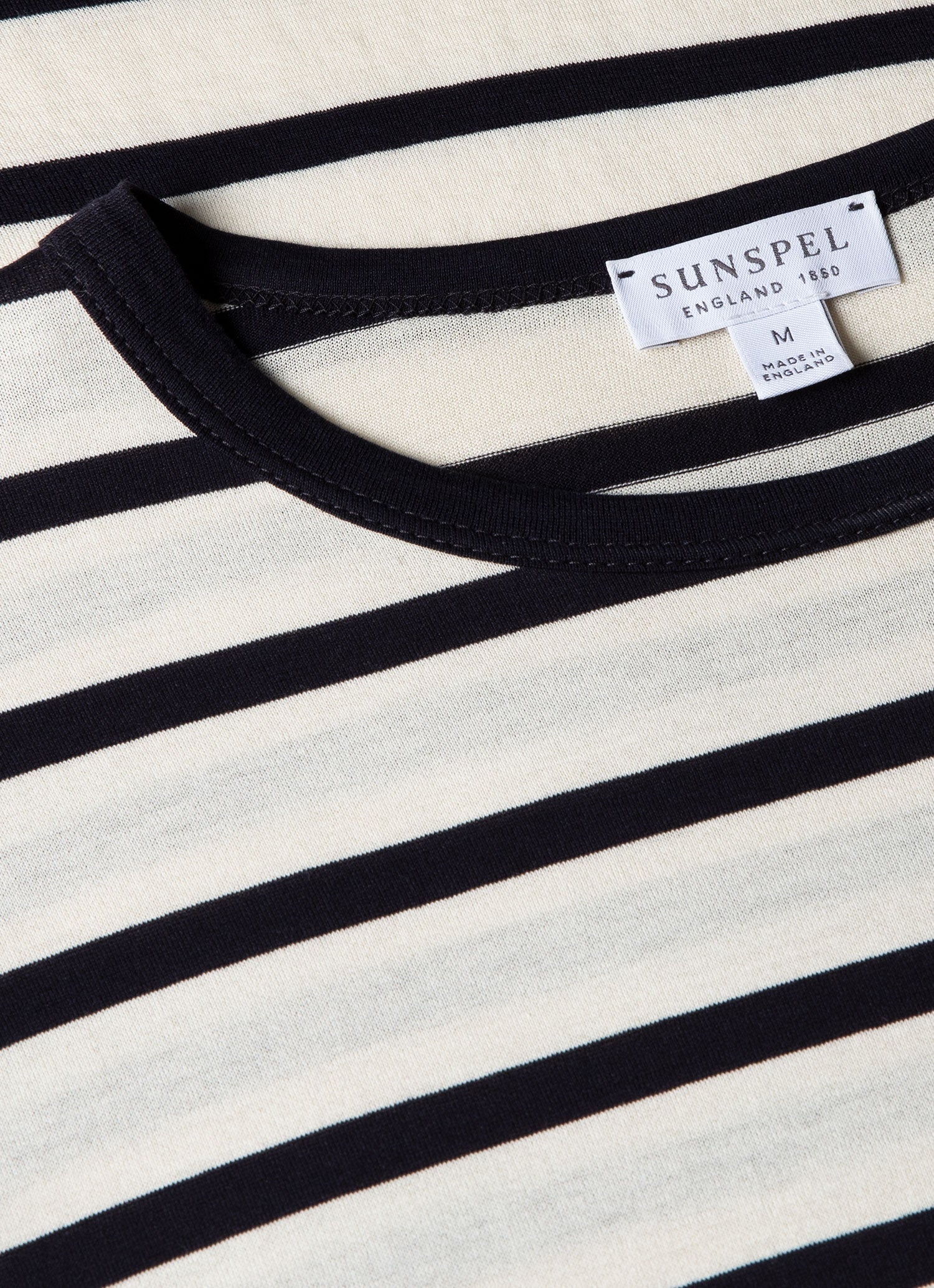 Classic Crew T-shirt Breton Ecru/Navy