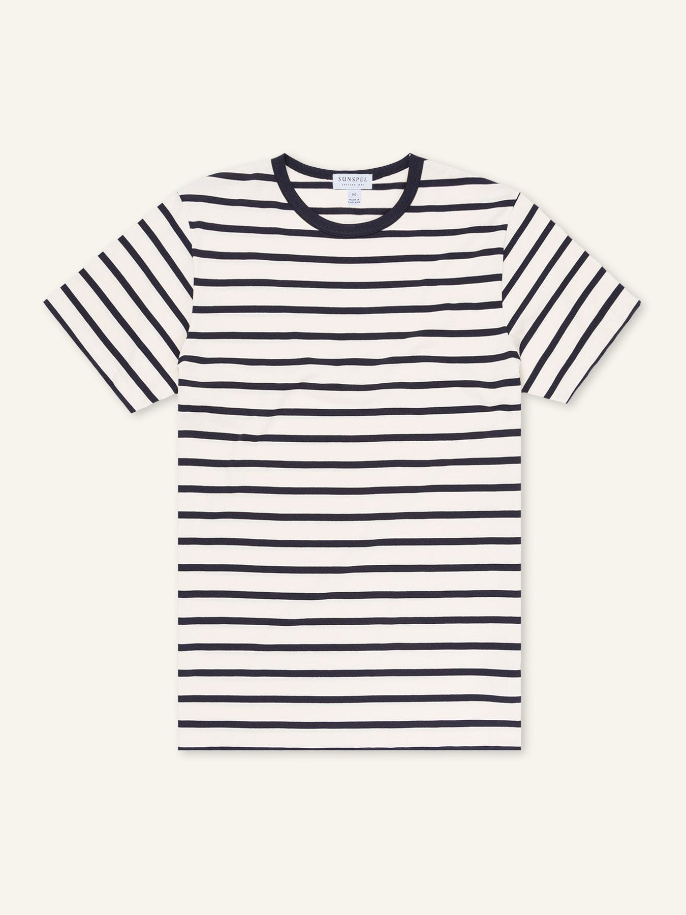 Classic Crew T-shirt Breton Ecru/Navy