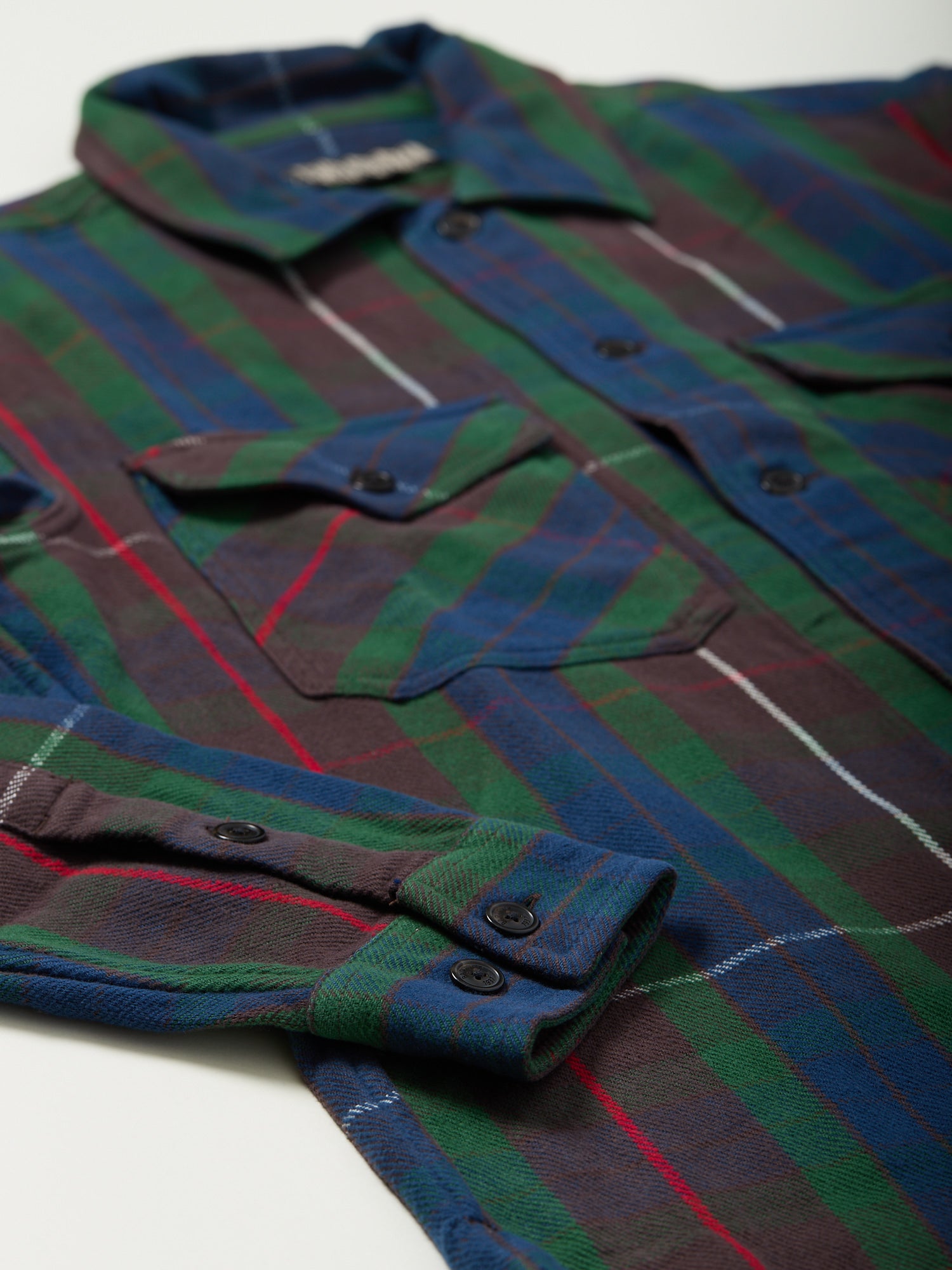 Brushed Flannel Overshirt Hunting Tartan Brown