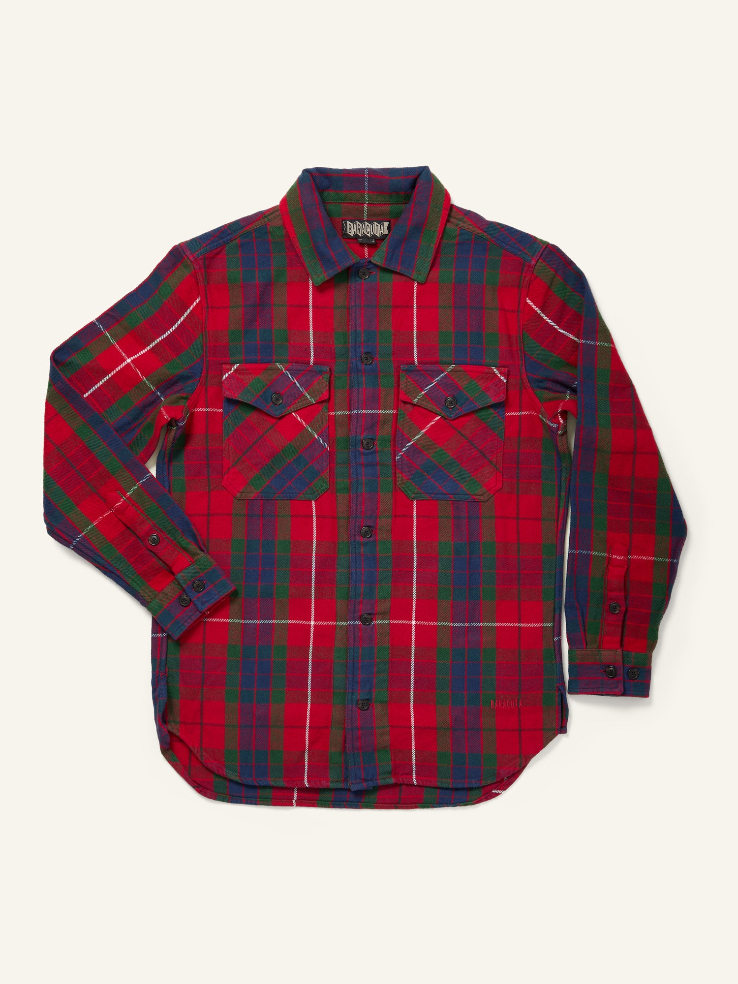 Brushed Flannel Overshirt Hunting Tartan Red