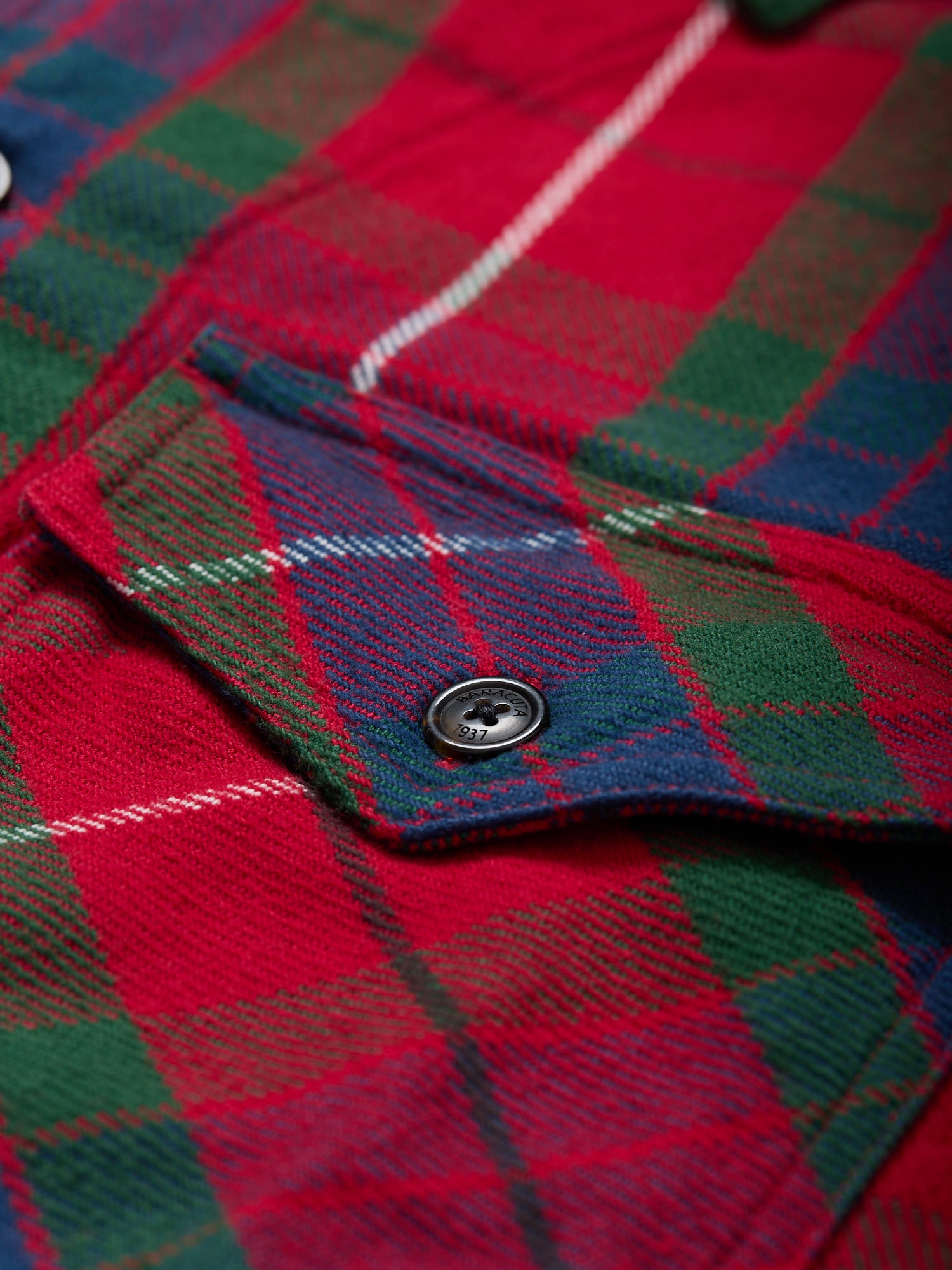 Brushed Flannel Overshirt Hunting Tartan Red