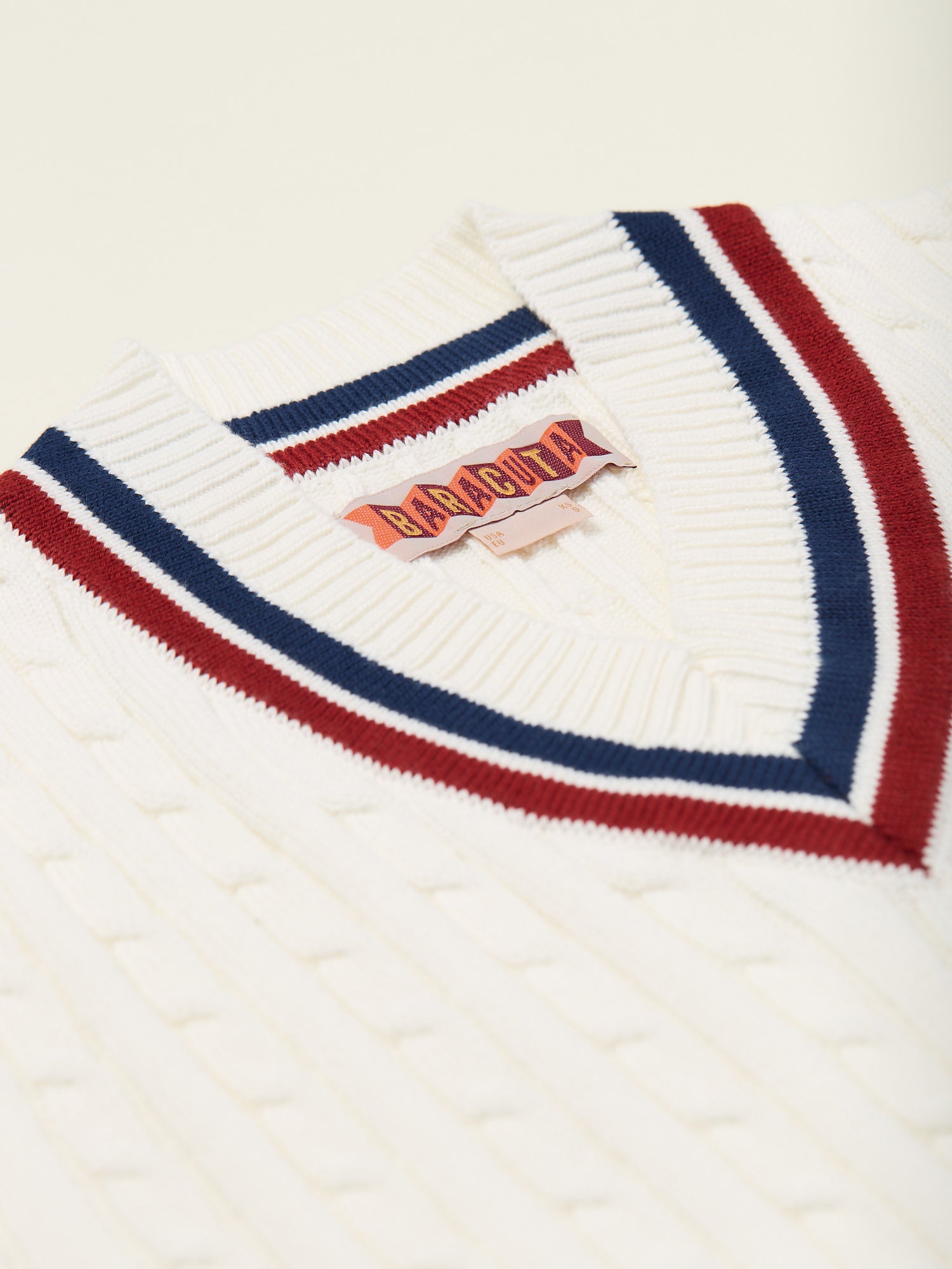 Cotton Cable Cricket Jumper Off White