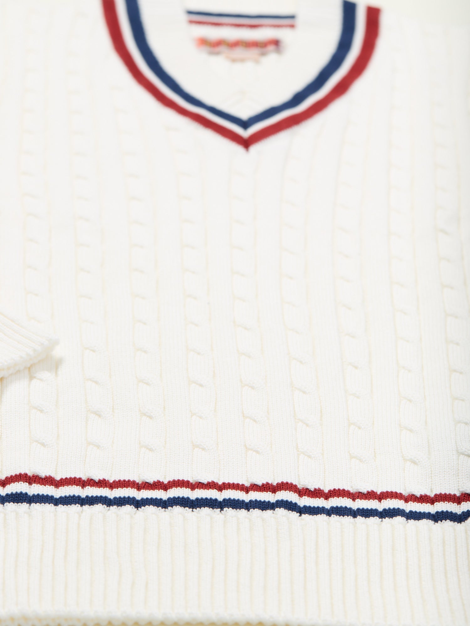 Cotton Cable Cricket Jumper Off White