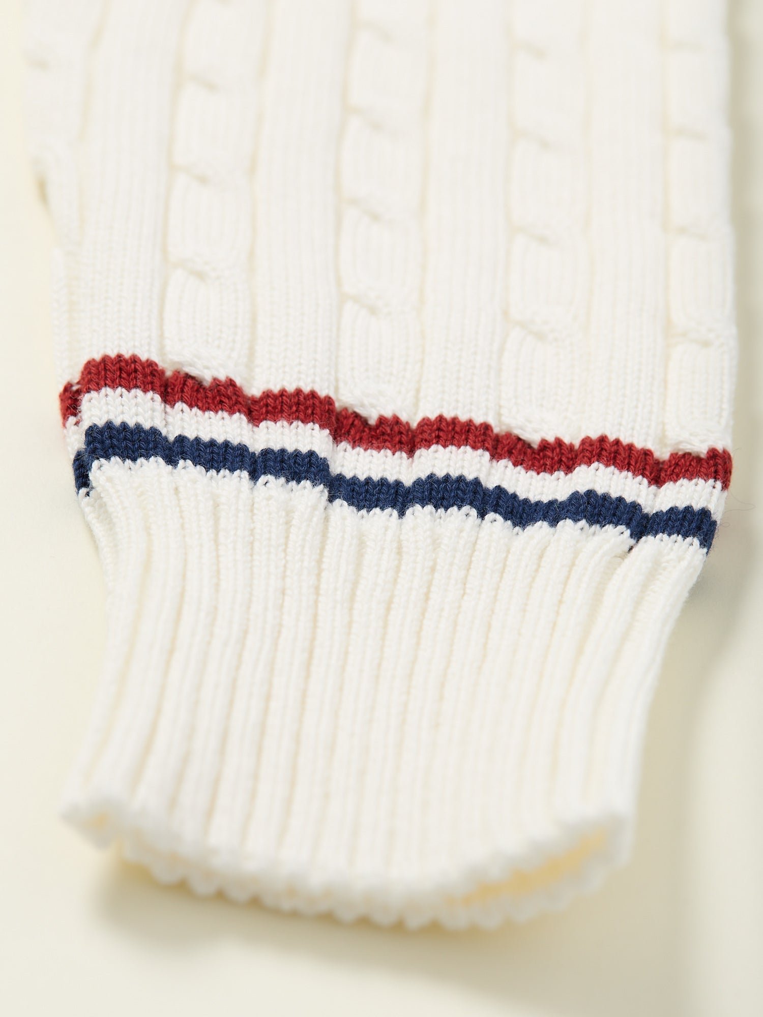 Cotton Cable Cricket Jumper Off White