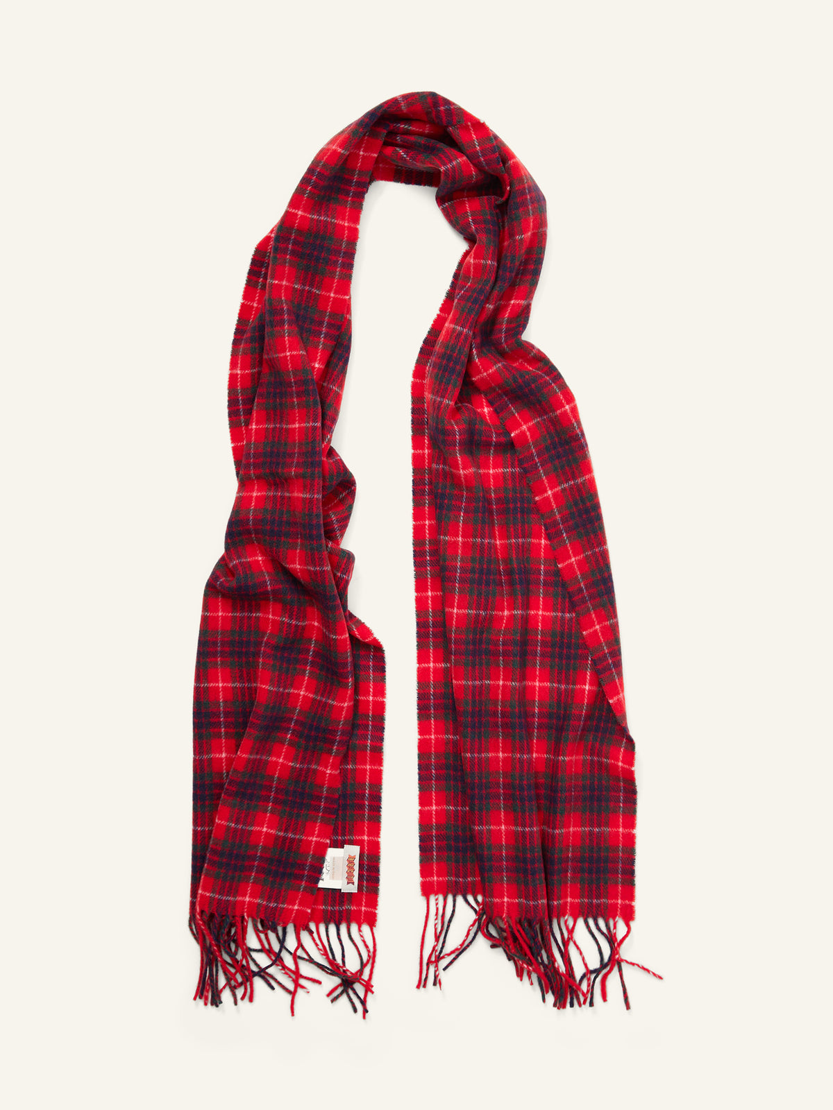 Fraser Tartan Wool Blend Scarf Red