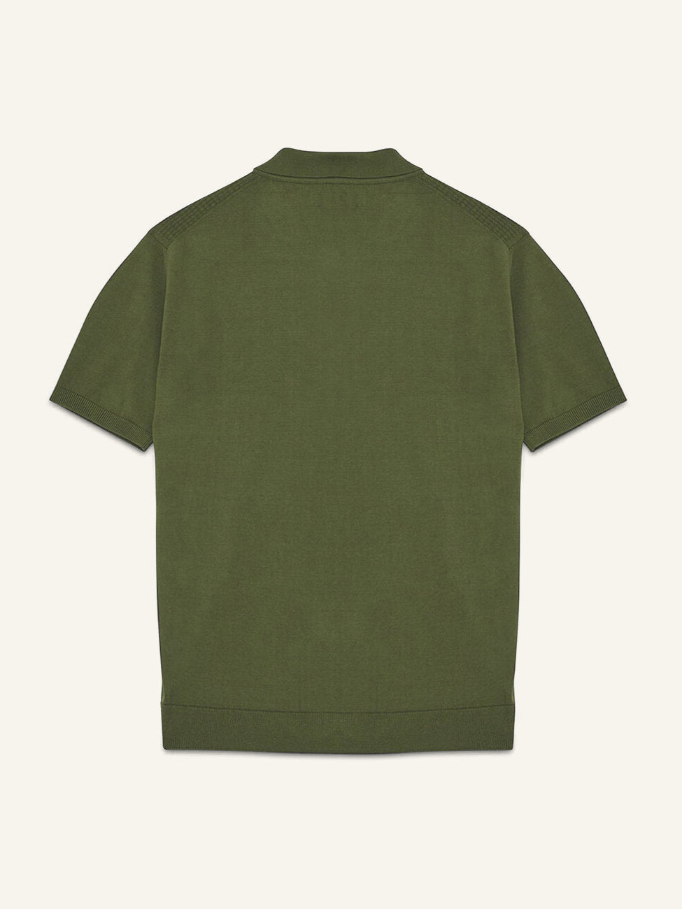 Waffle Knit Cotton Polo Shirt Nato Green