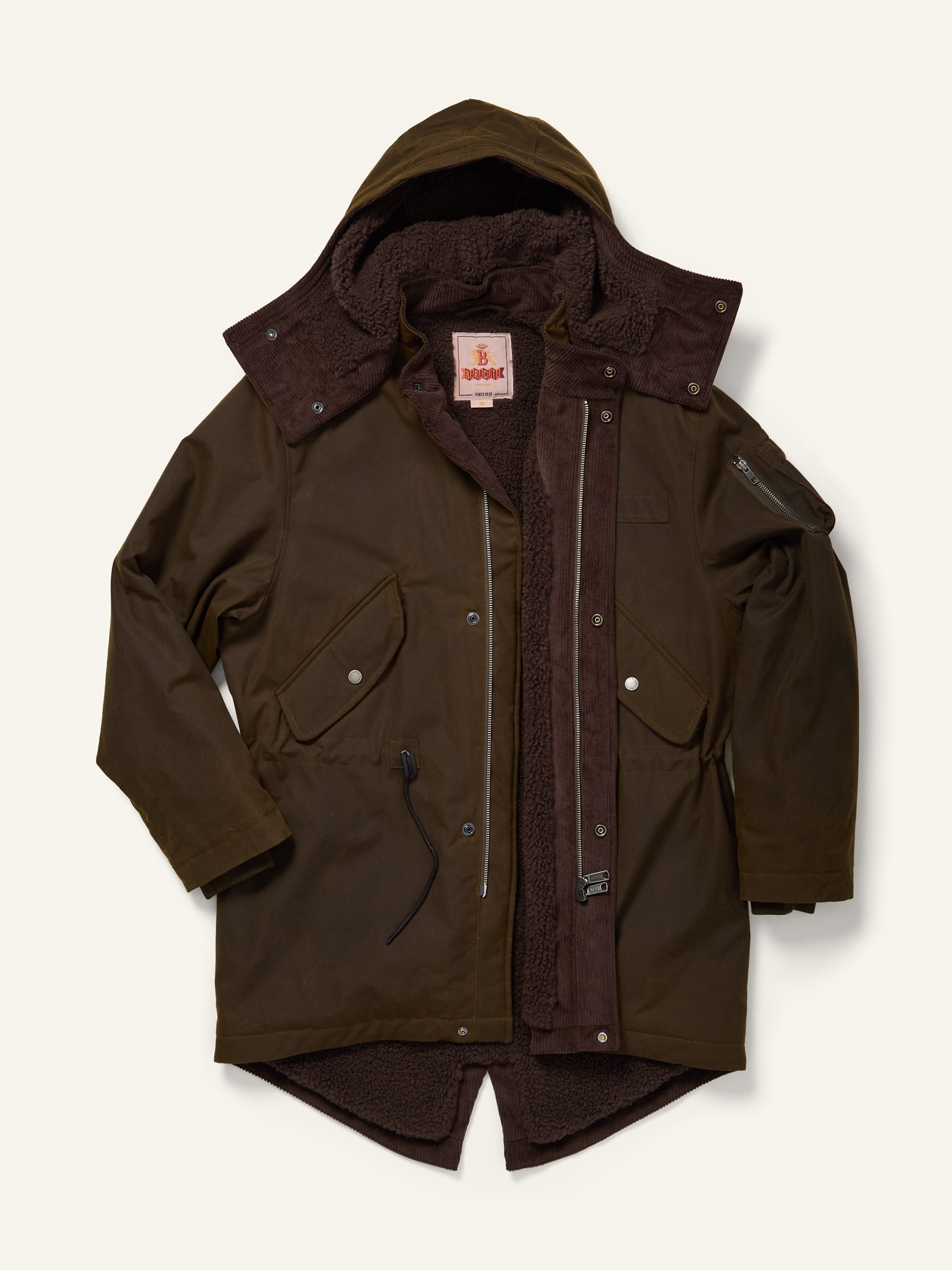 Waxed Fishtail Parka Deep Moss