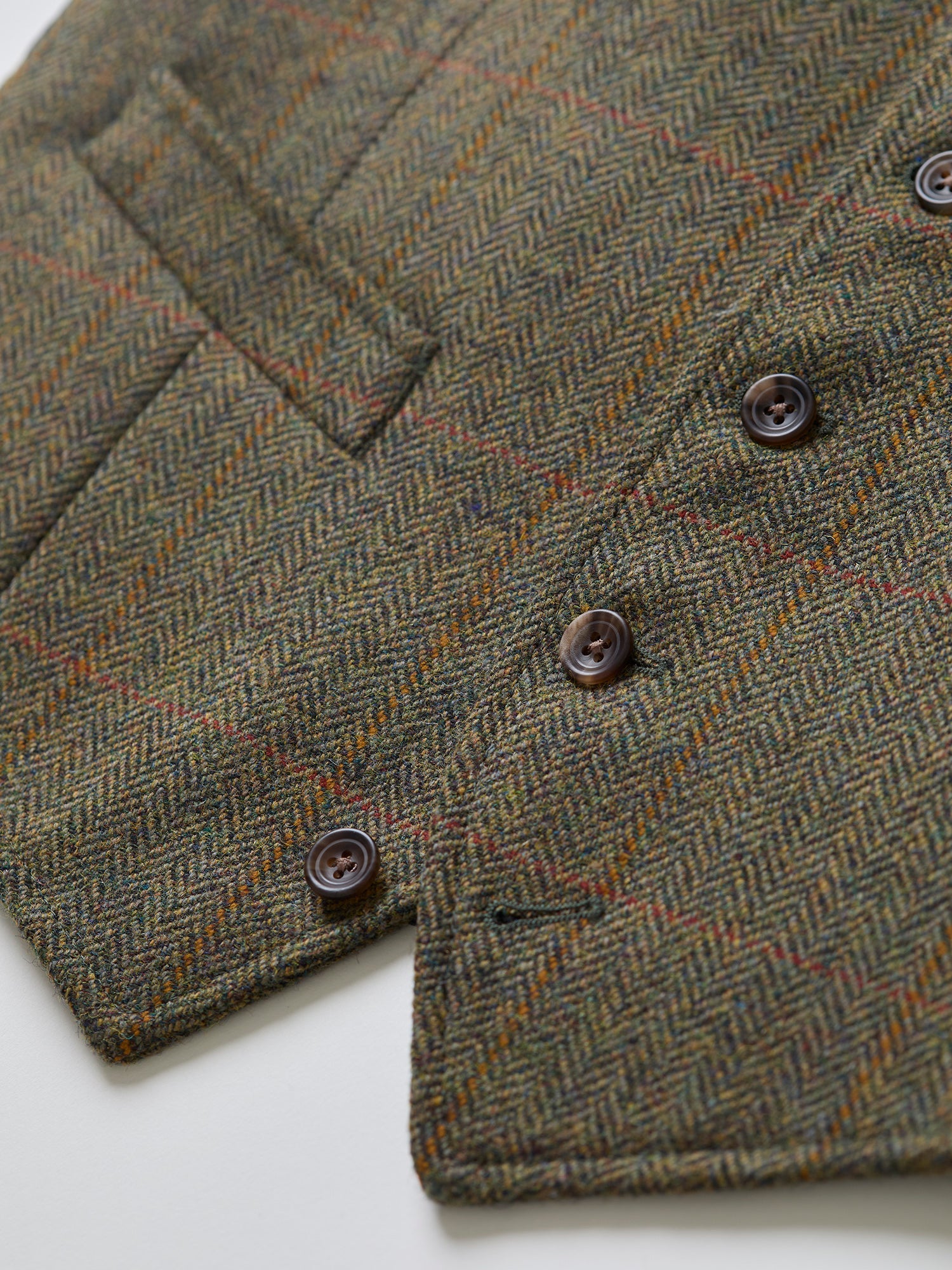 3-Piece Tweed Suit Green HB Windowpane