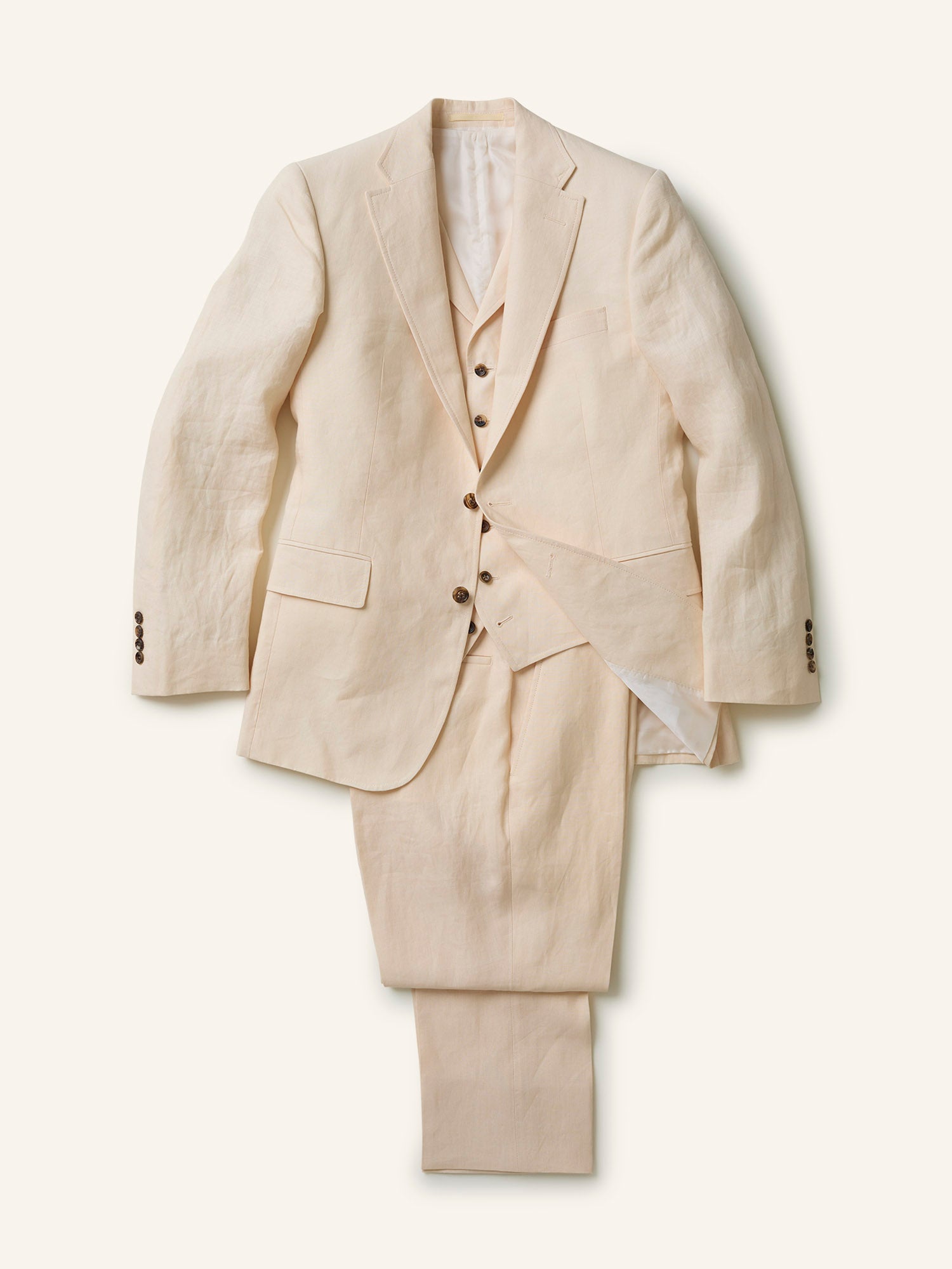 3-piece Irish Linen Suit Antique White