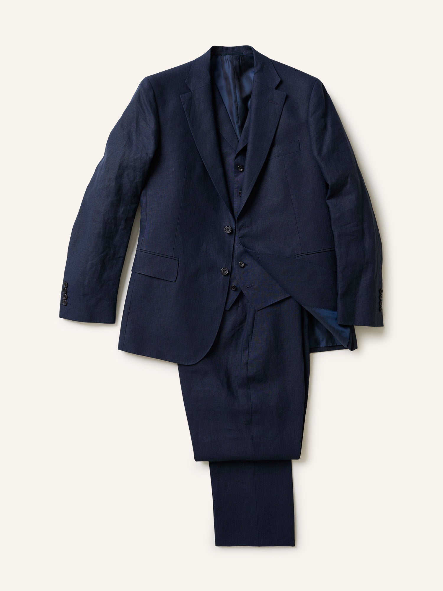 3-piece Irish Linen Suit Navy