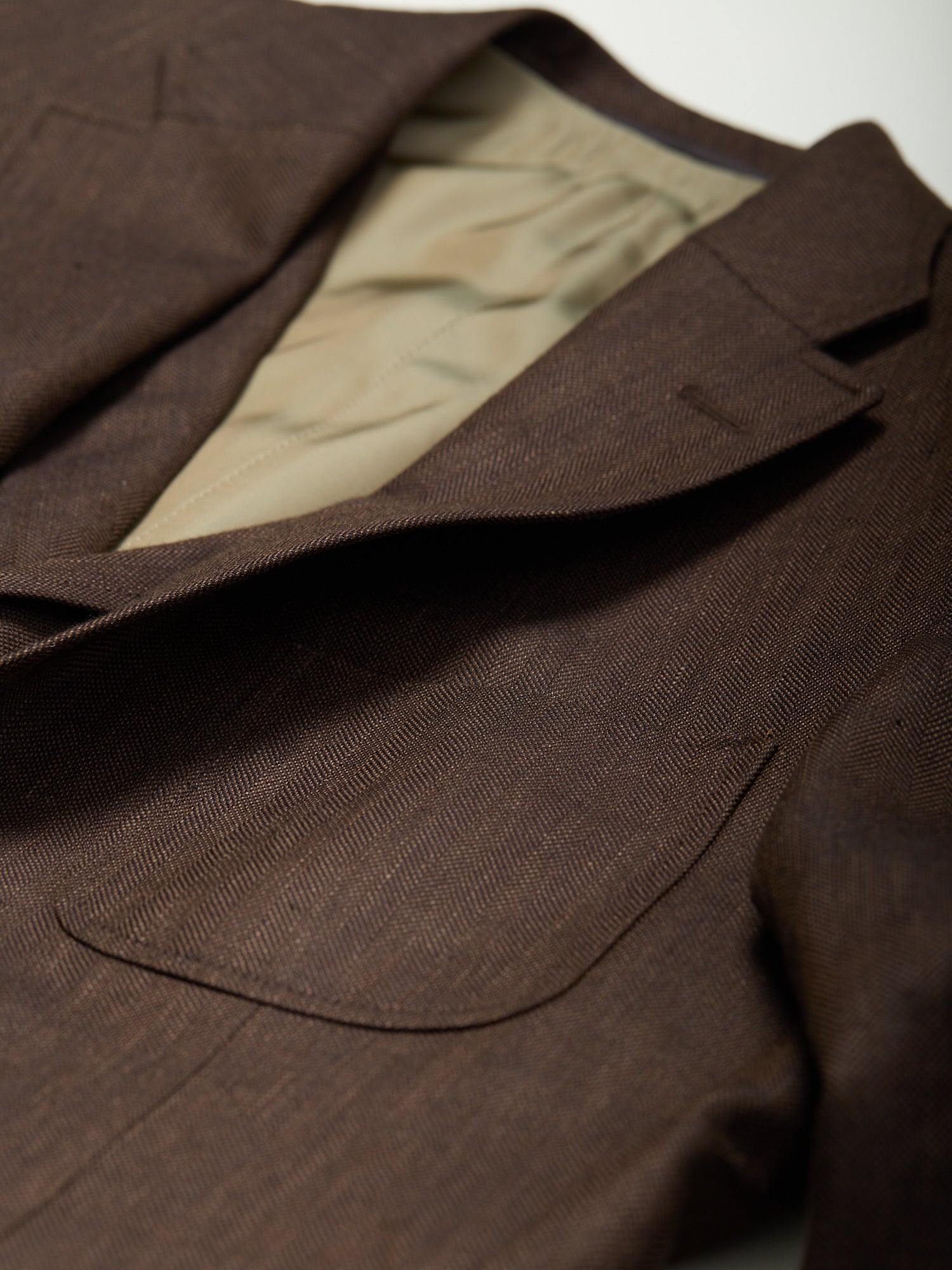 3-piece Wool/Linen Suit Dark Brown HB