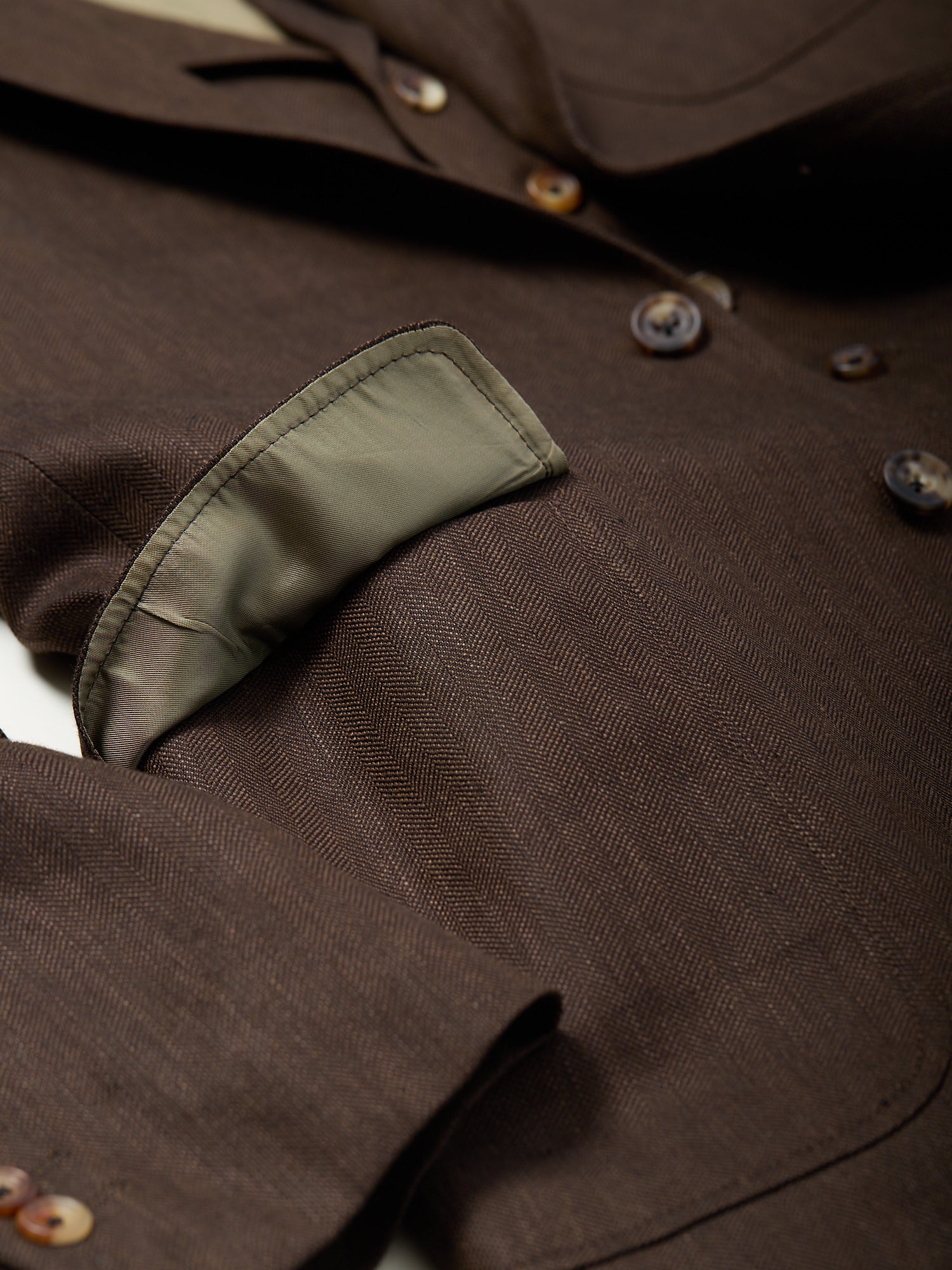 3-piece Wool/Linen Suit Dark Brown HB
