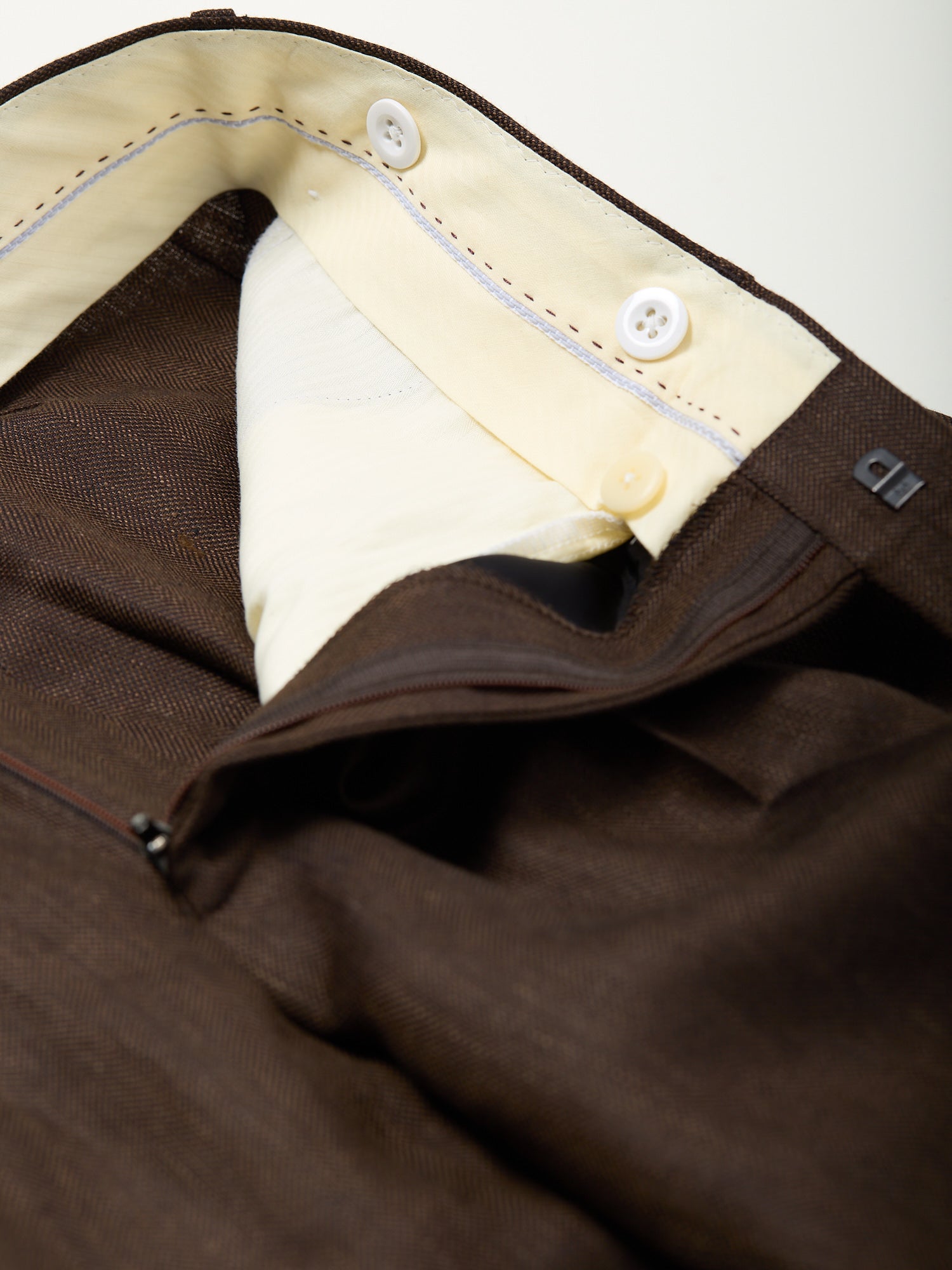 3-piece Wool/Linen Suit Dark Brown HB