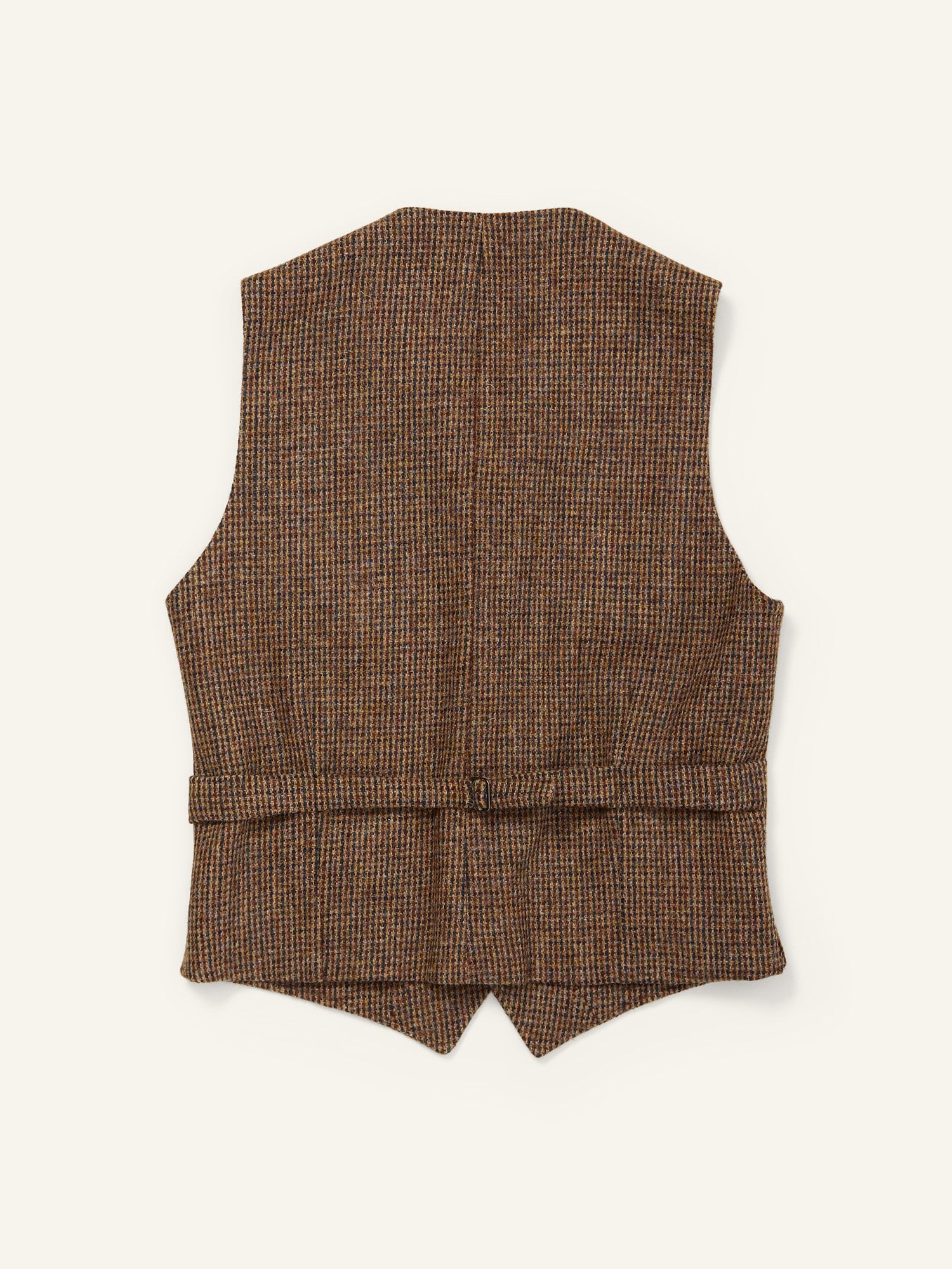 Buckenham Harris Tweed Waistcoat Brown Dogtooth