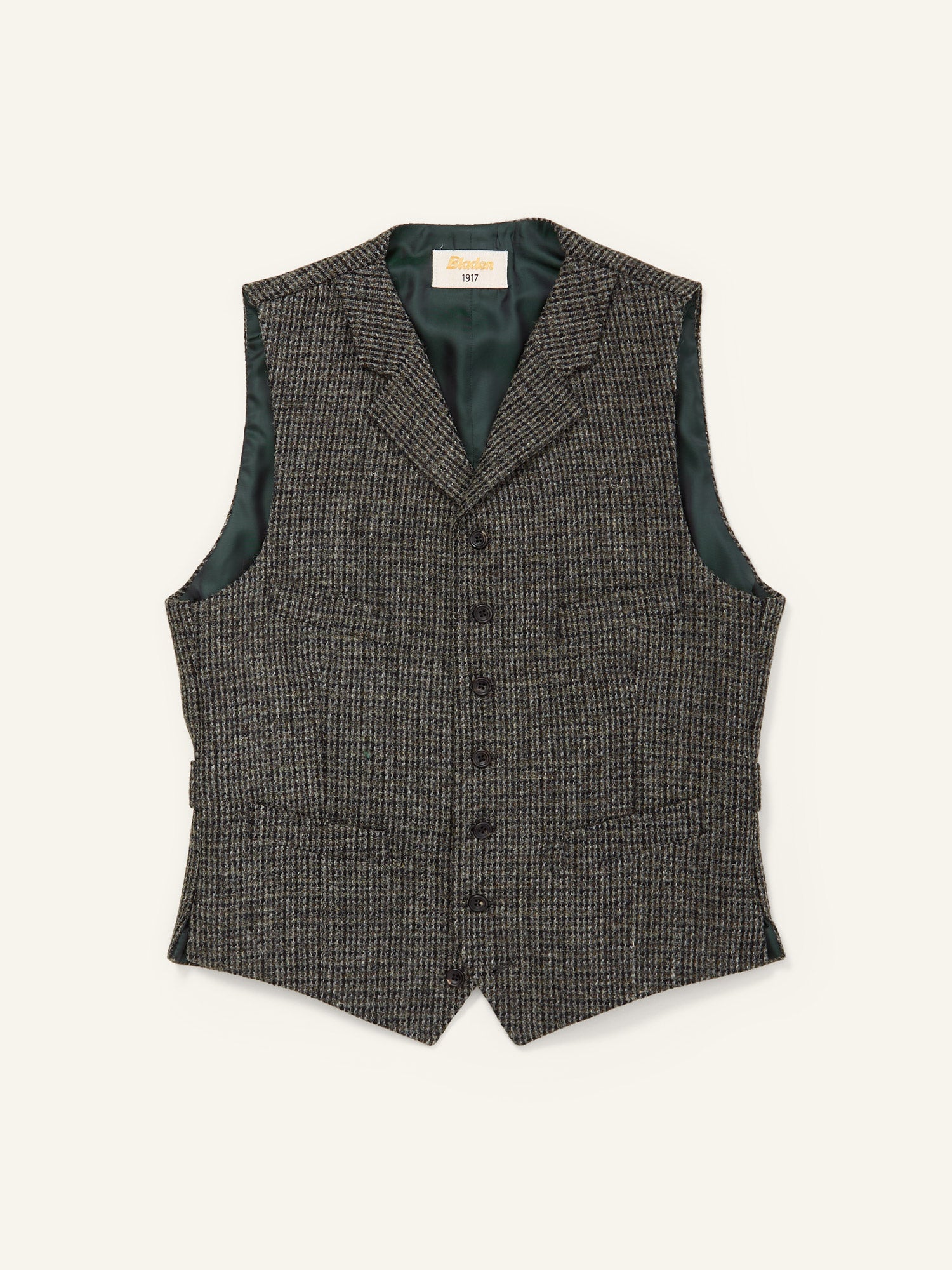 Buckenham Harris Tweed Waistcoat Grey Dogtooth