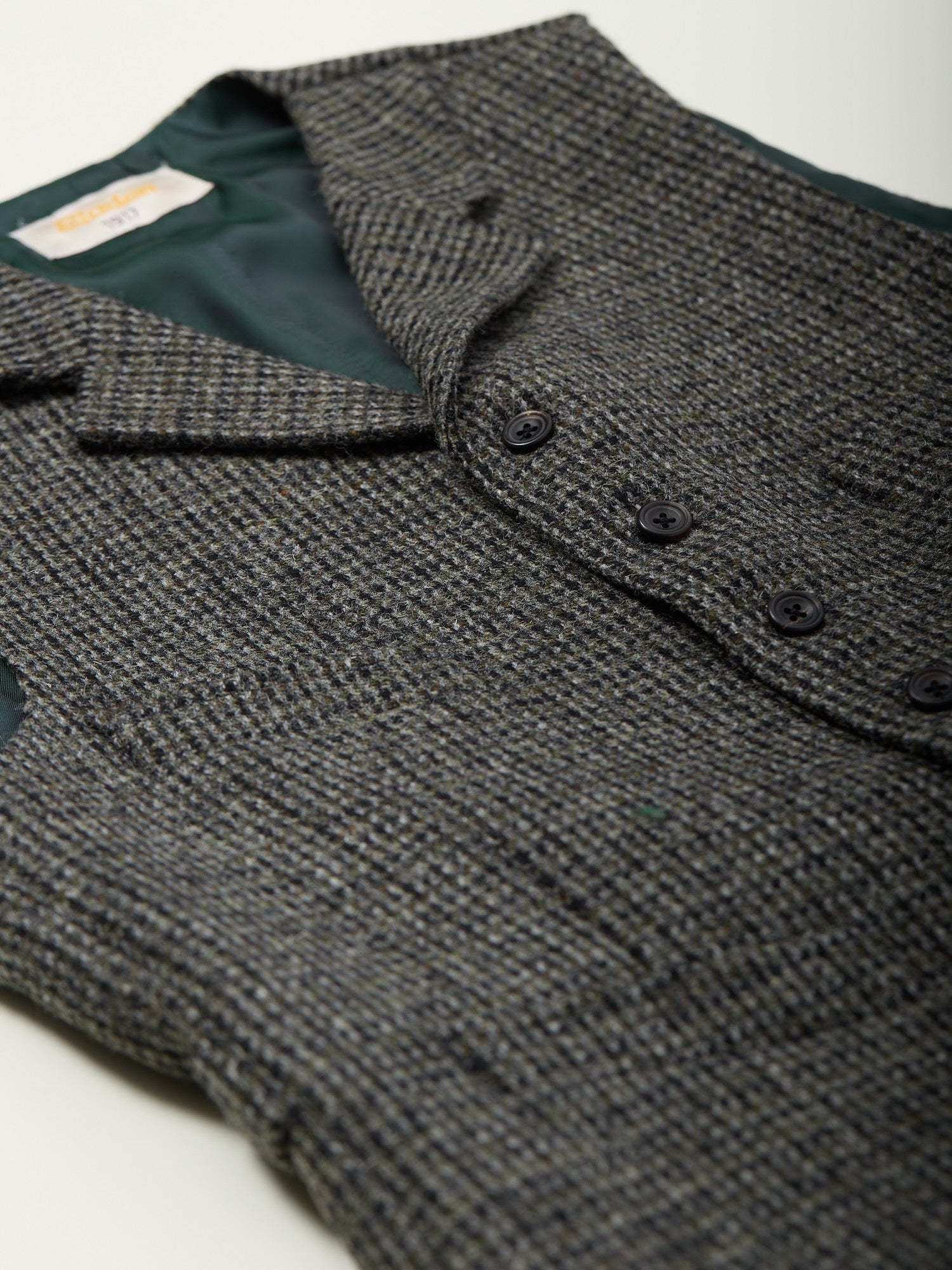 Buckenham Harris Tweed Waistcoat Grey Dogtooth