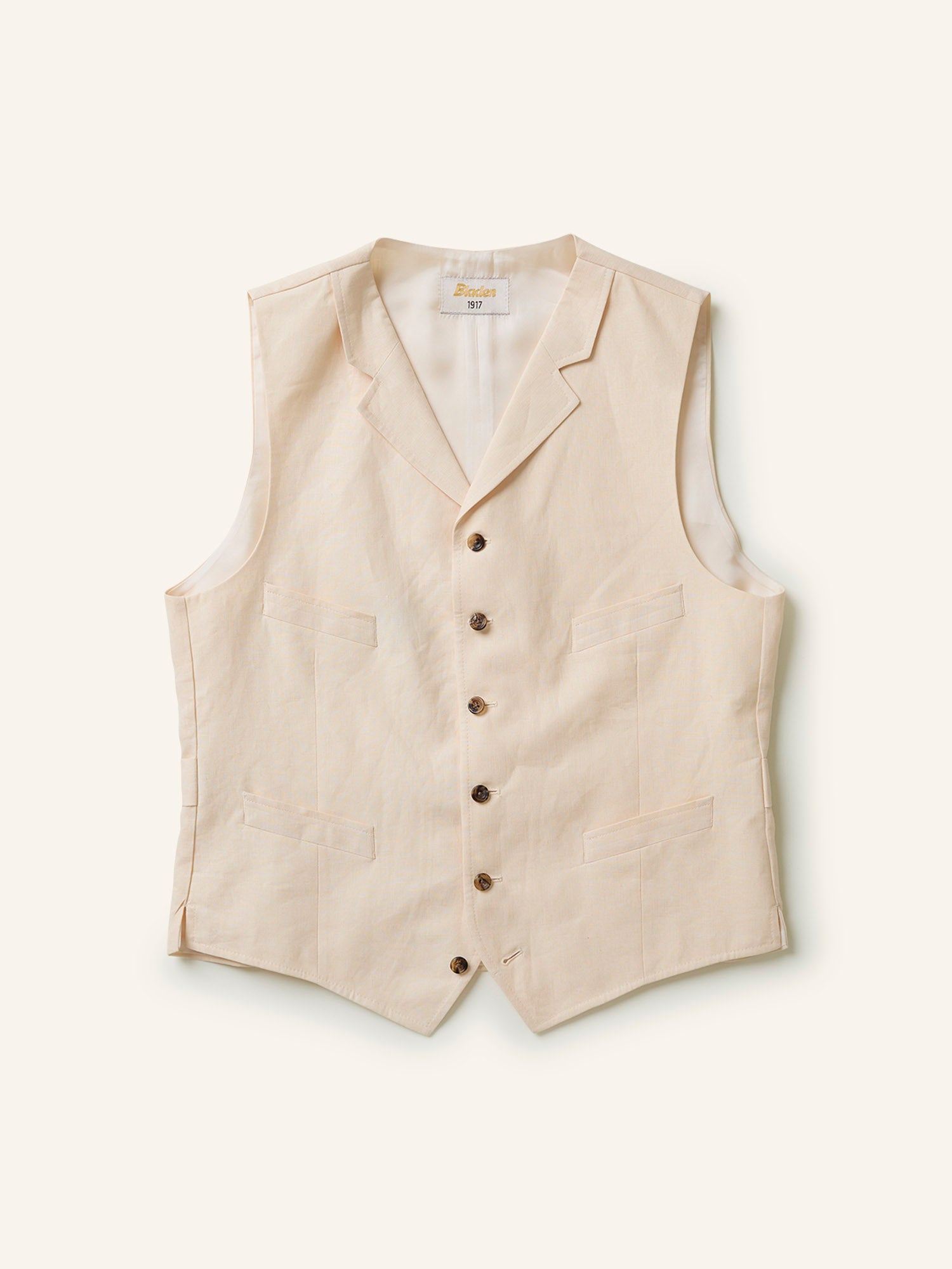 Buckenham Irish Linen Waistcoat Antique White