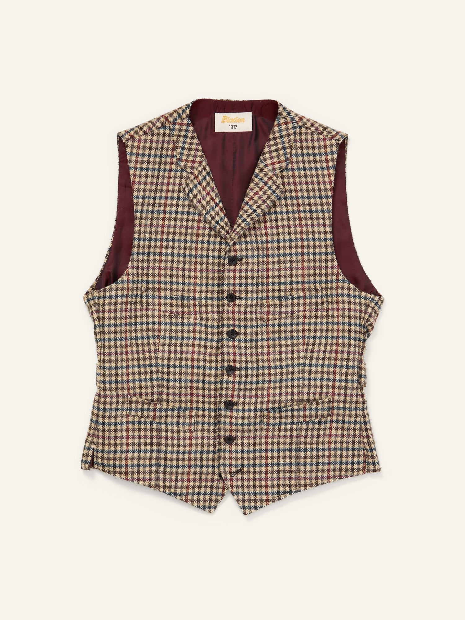 Buckenham Shetland Gunclub Tweed Waistcoat Stone