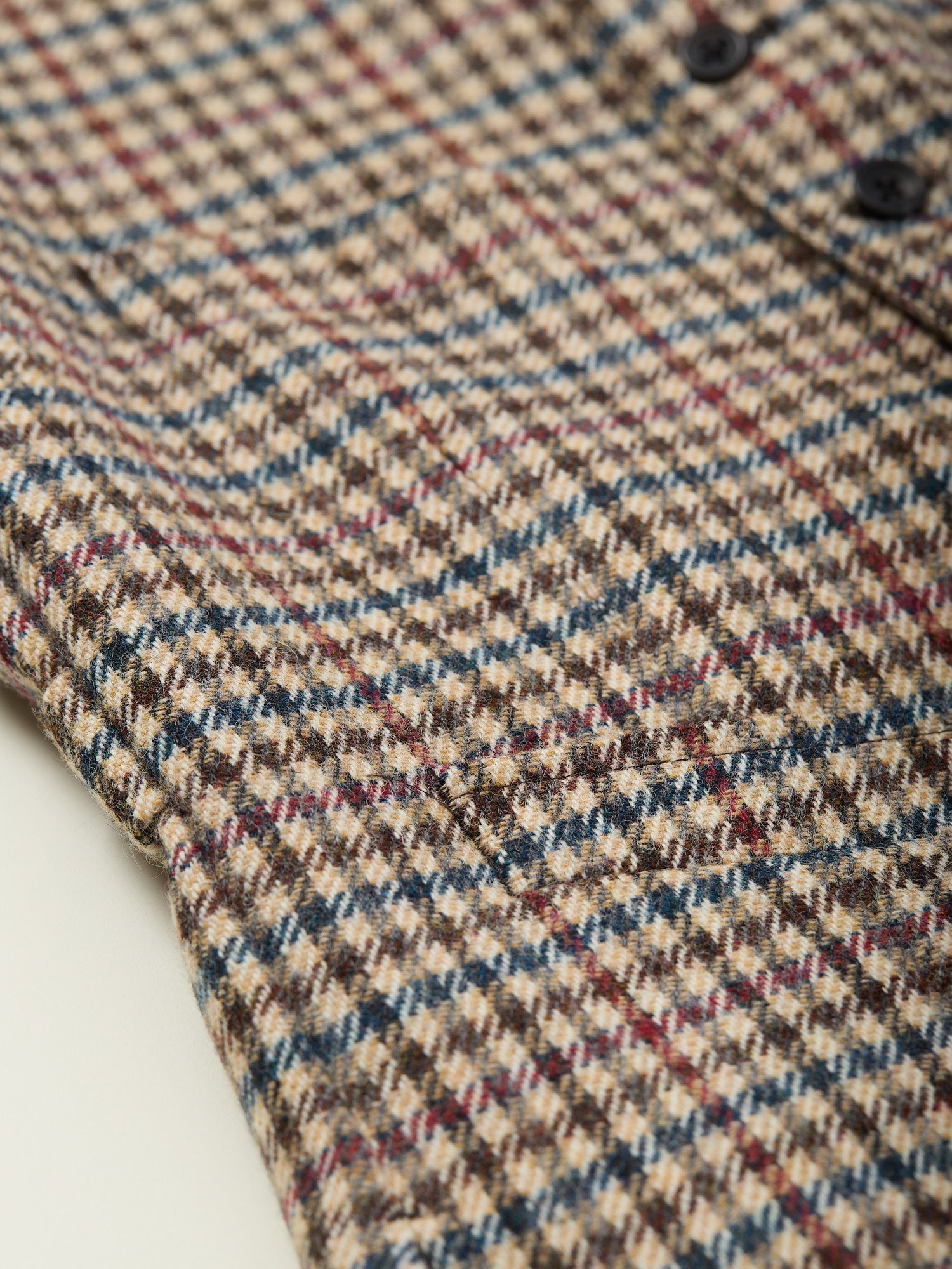 Buckenham Shetland Gunclub Tweed Waistcoat Stone