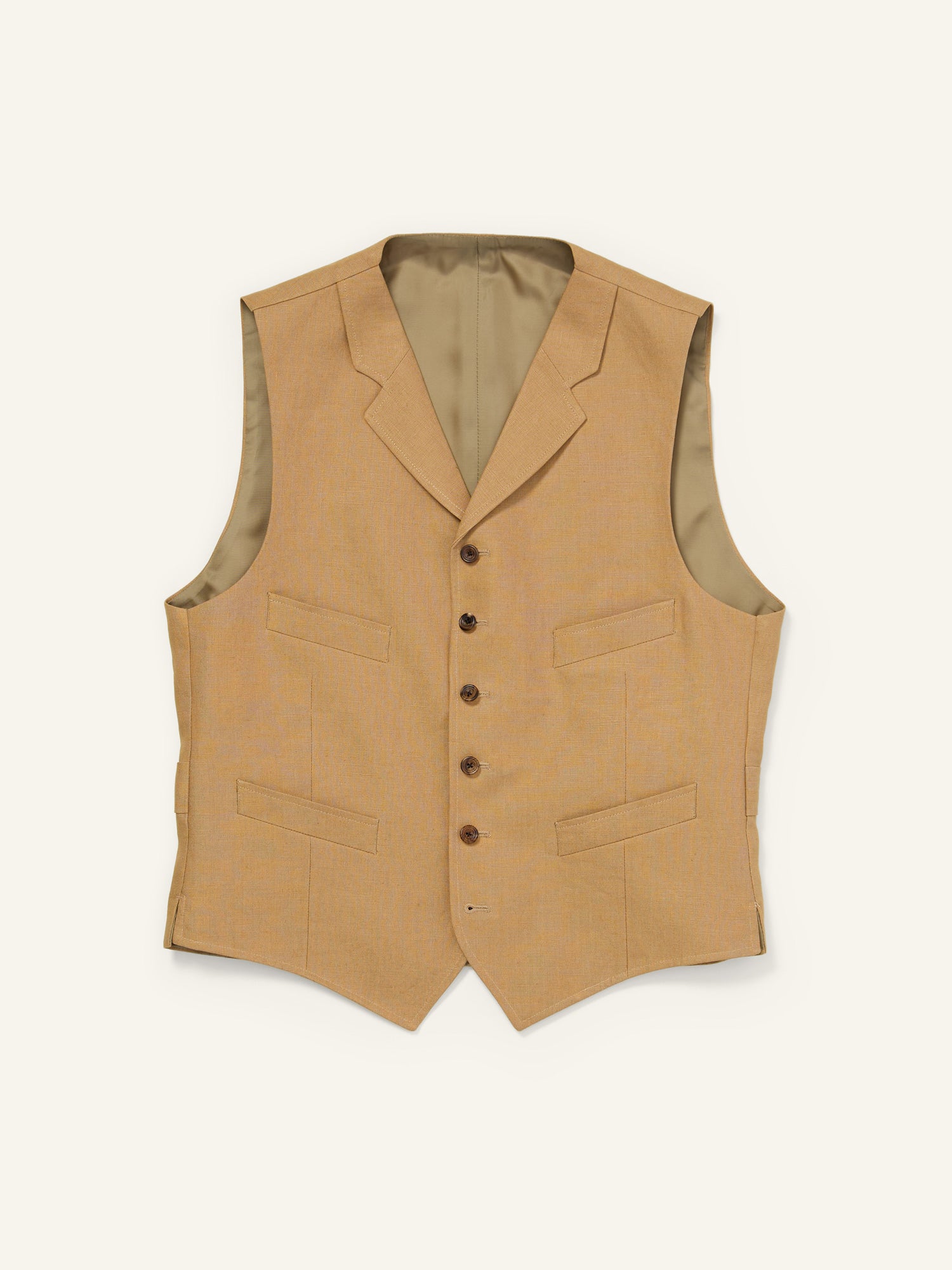 Buckenham Tropical Irish Linen Waistcoat Sahara