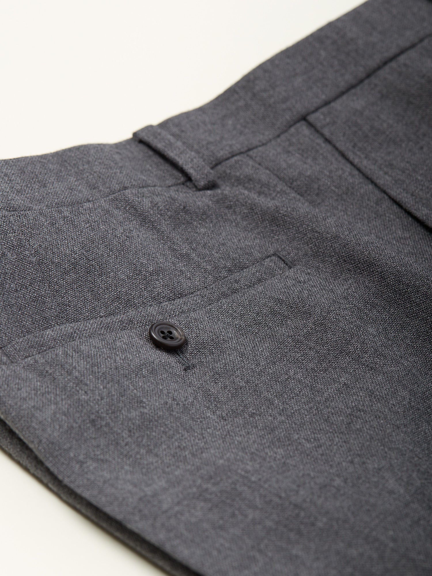 Colkirk High Twist Wool Trousers Mid Grey