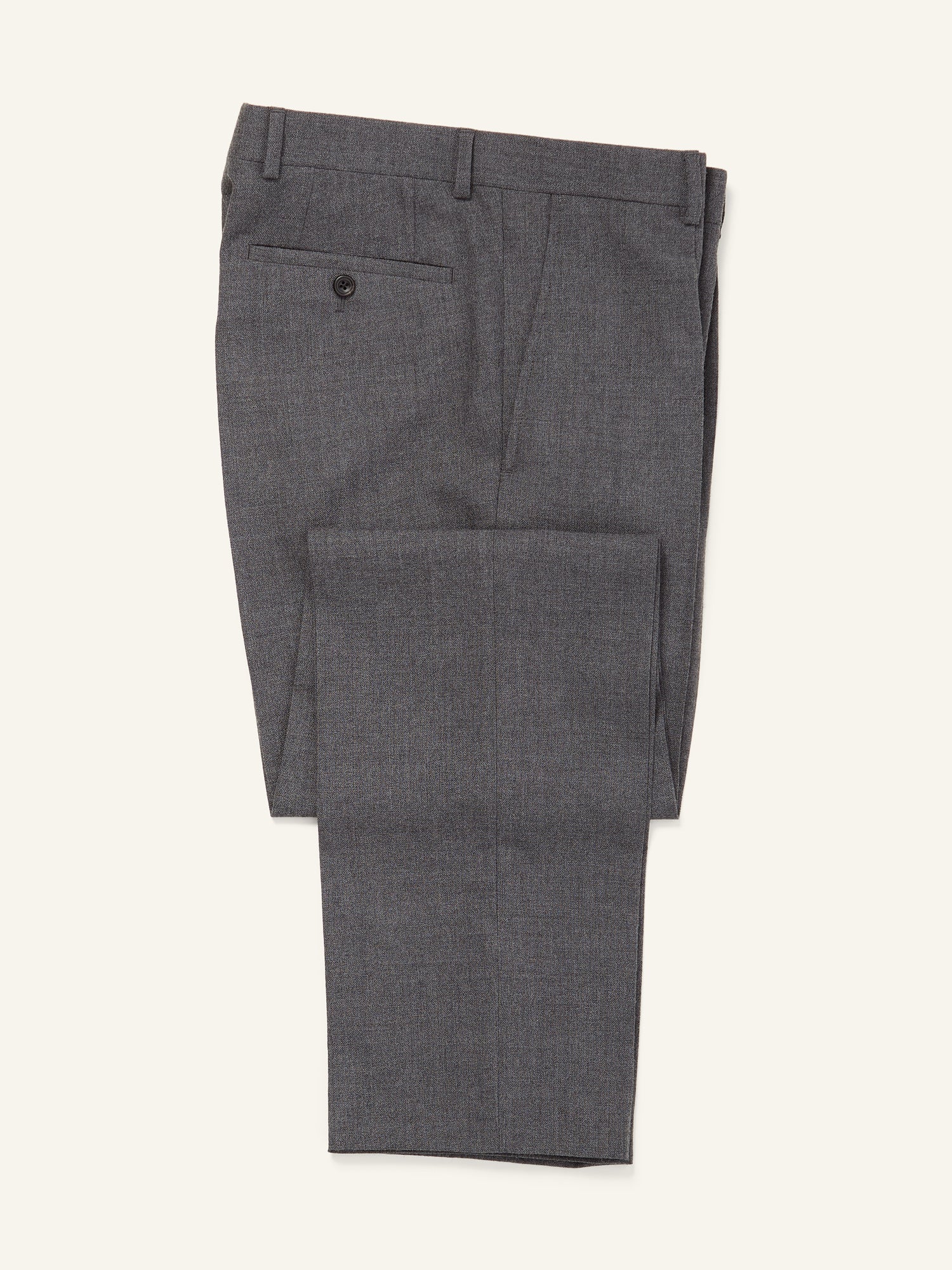 Colkirk High Twist Wool Trousers Mid Grey