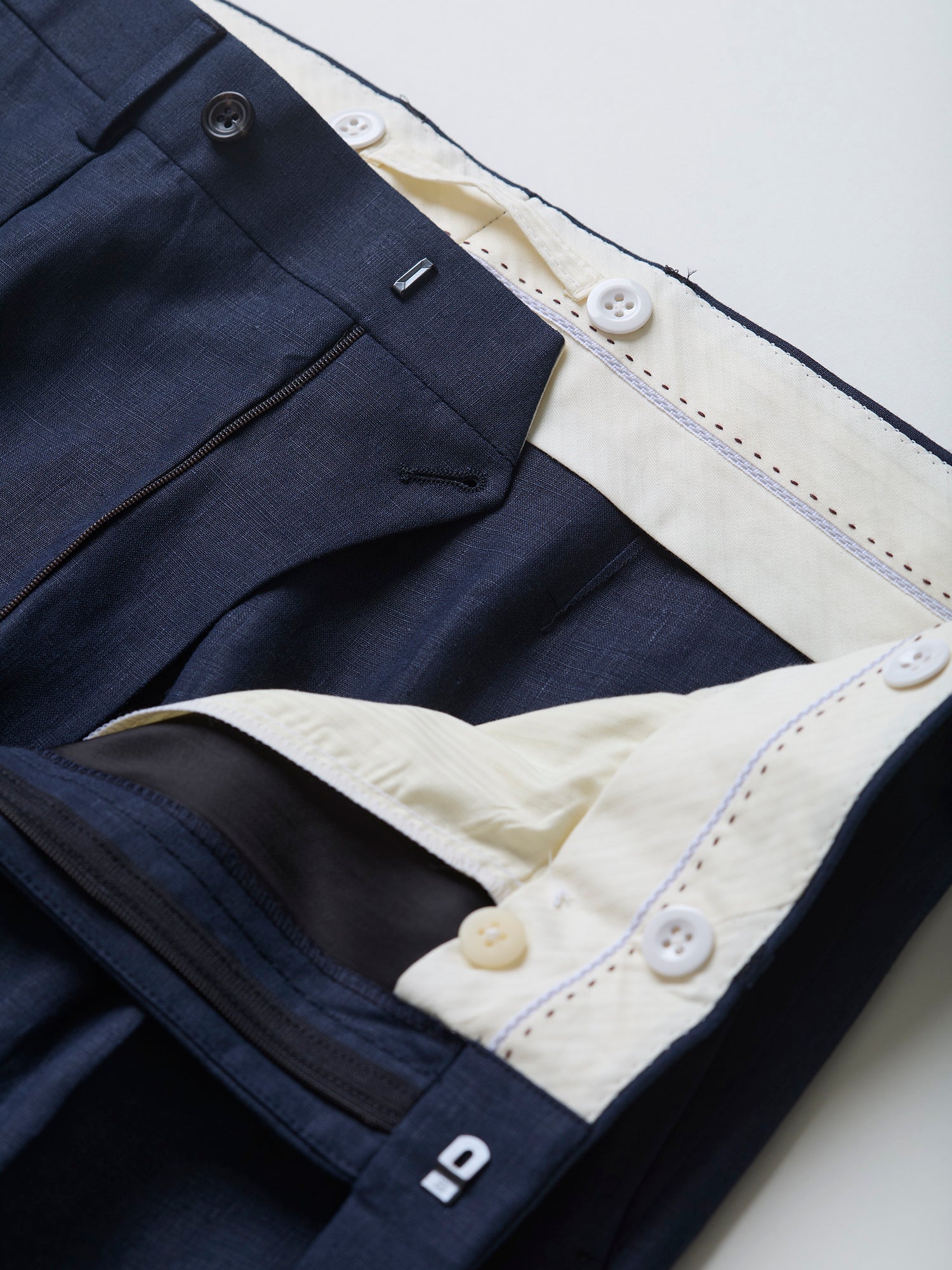 Colkirk Irish Linen Trousers Navy