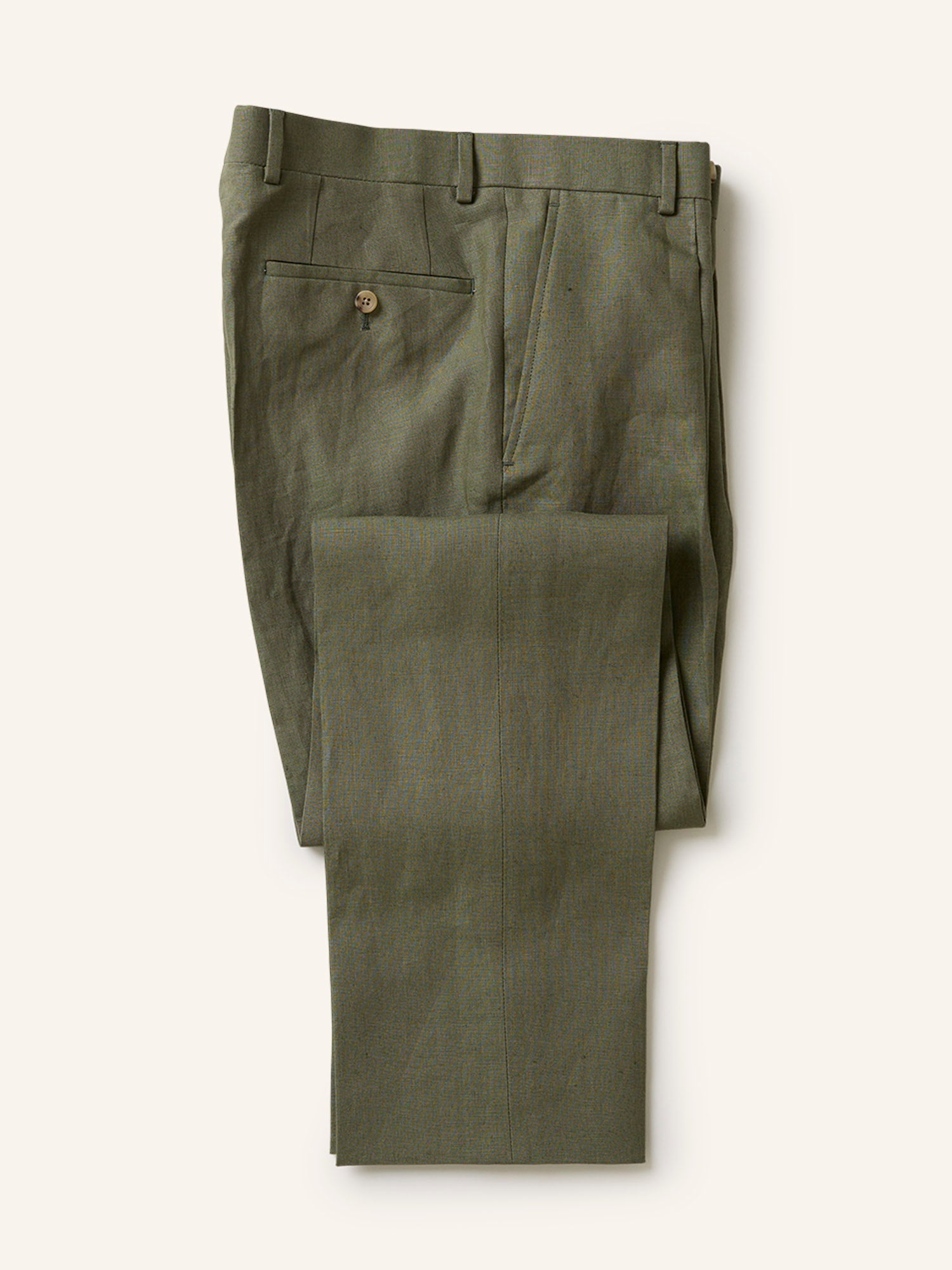 Colkirk Tropical Irish Linen Trousers Prairie Green