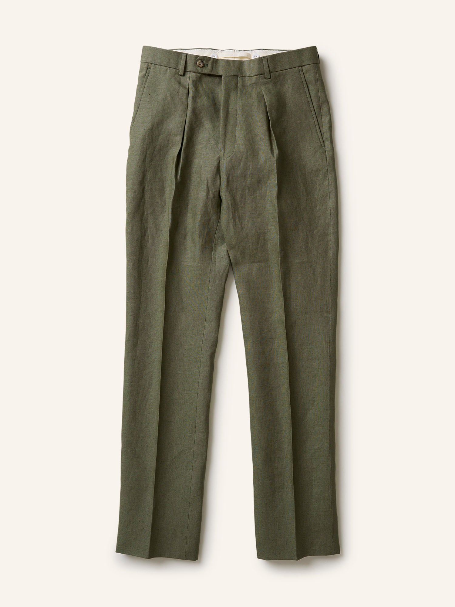 Colkirk Tropical Irish Linen Trousers Prairie Green