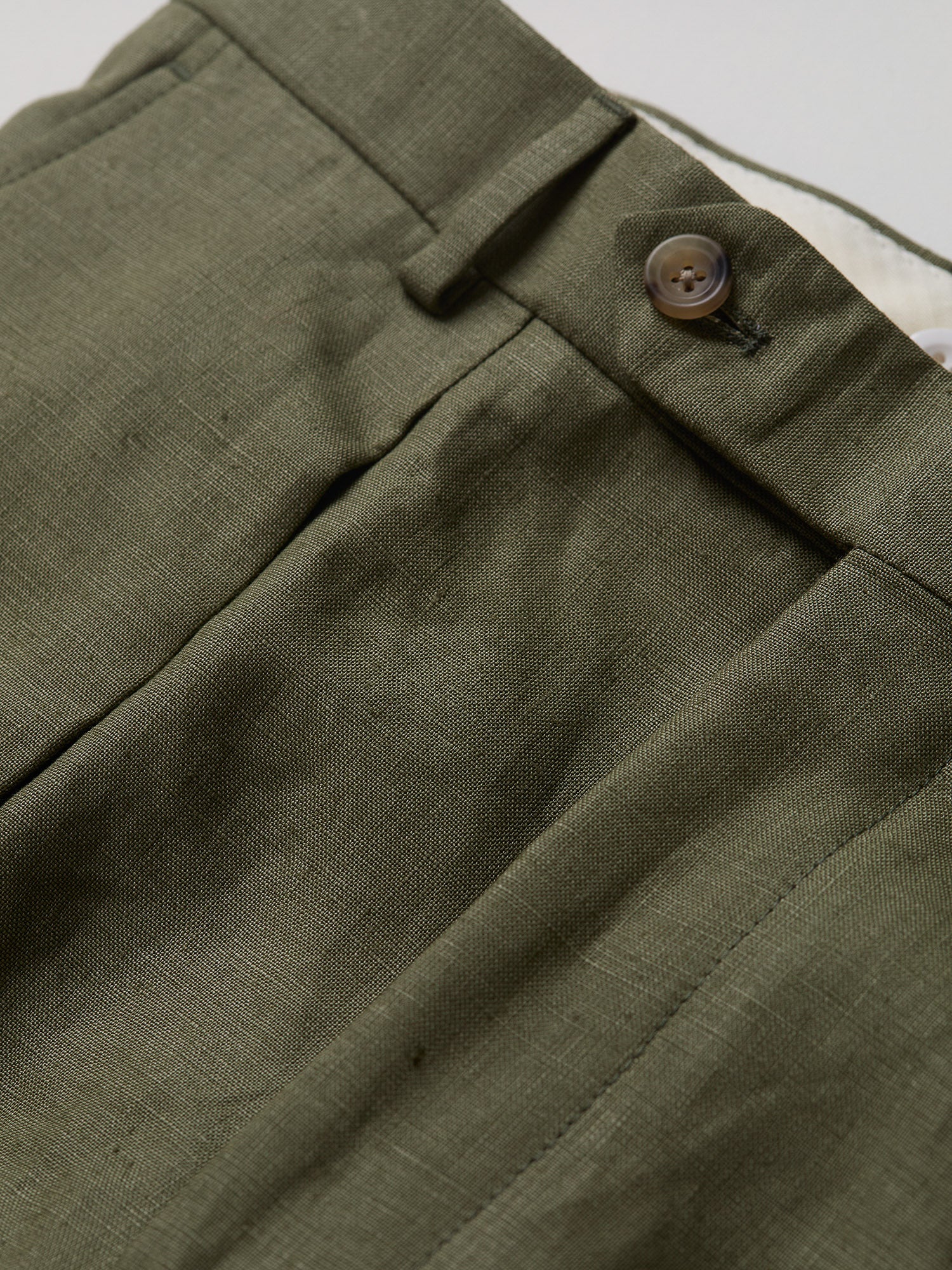 Colkirk Tropical Irish Linen Trousers Prairie Green