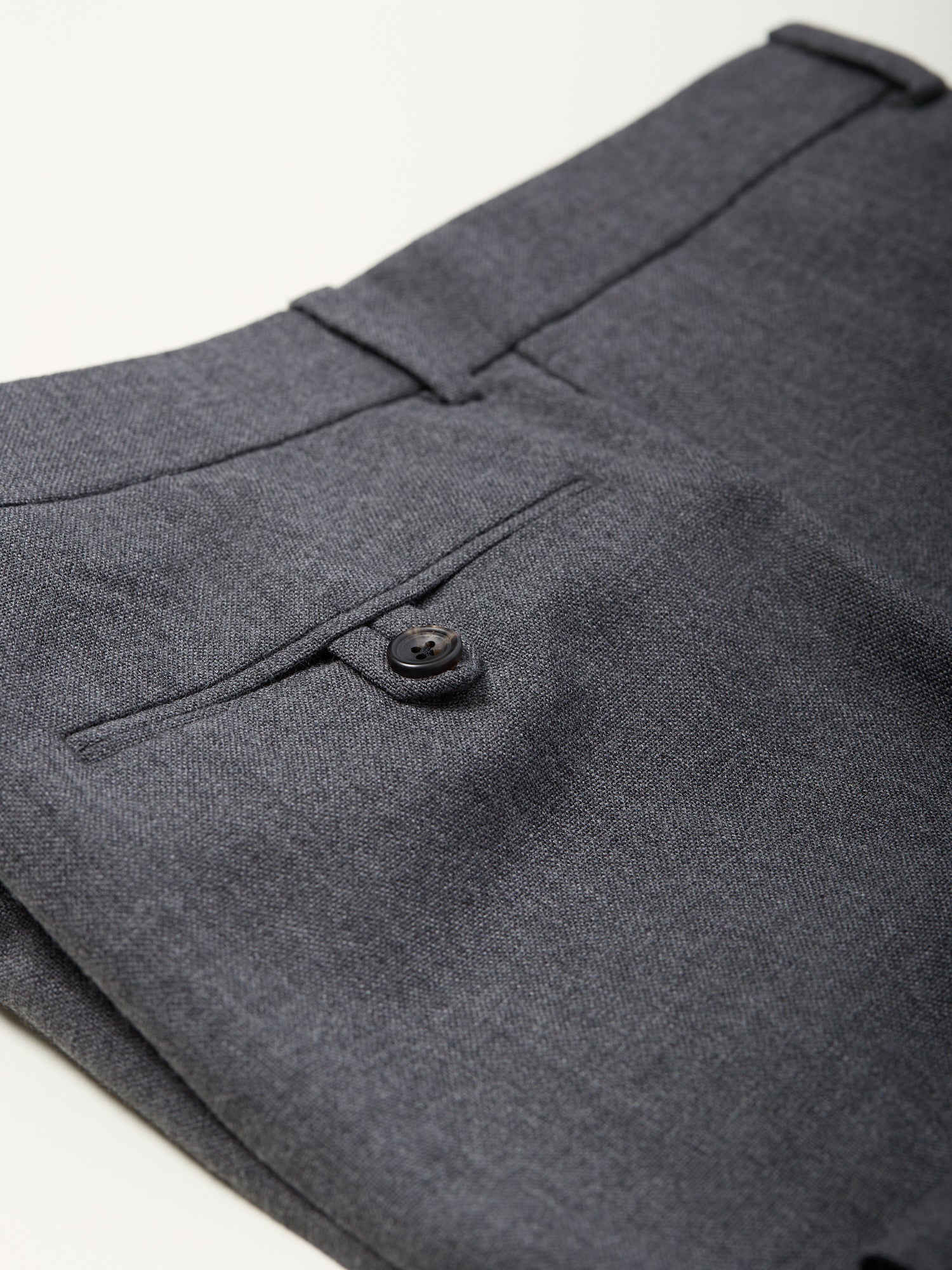 Dilham High Twist Wool Trousers Mid Grey