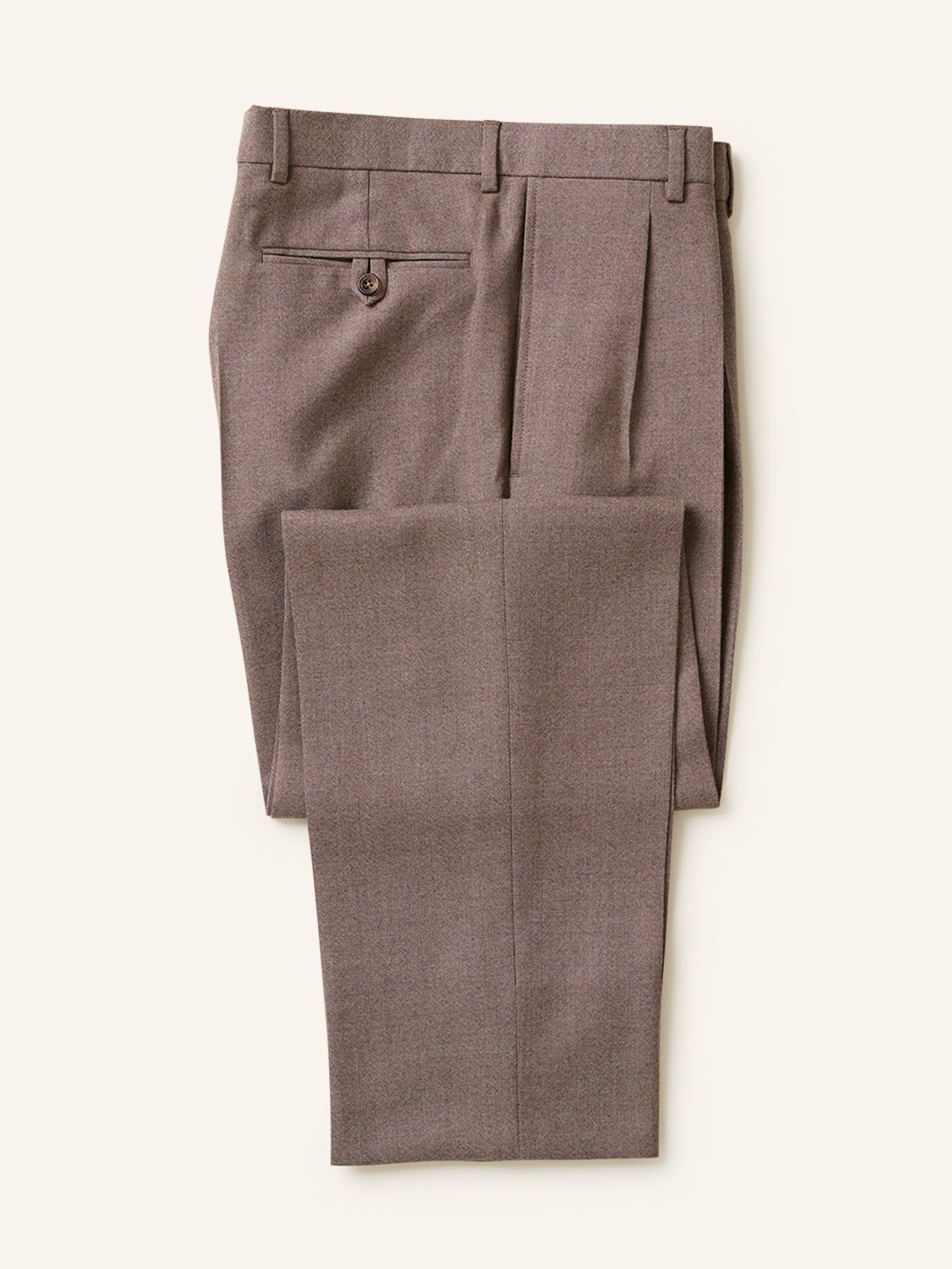 Dilham Pleated Donegal Trousers Beige