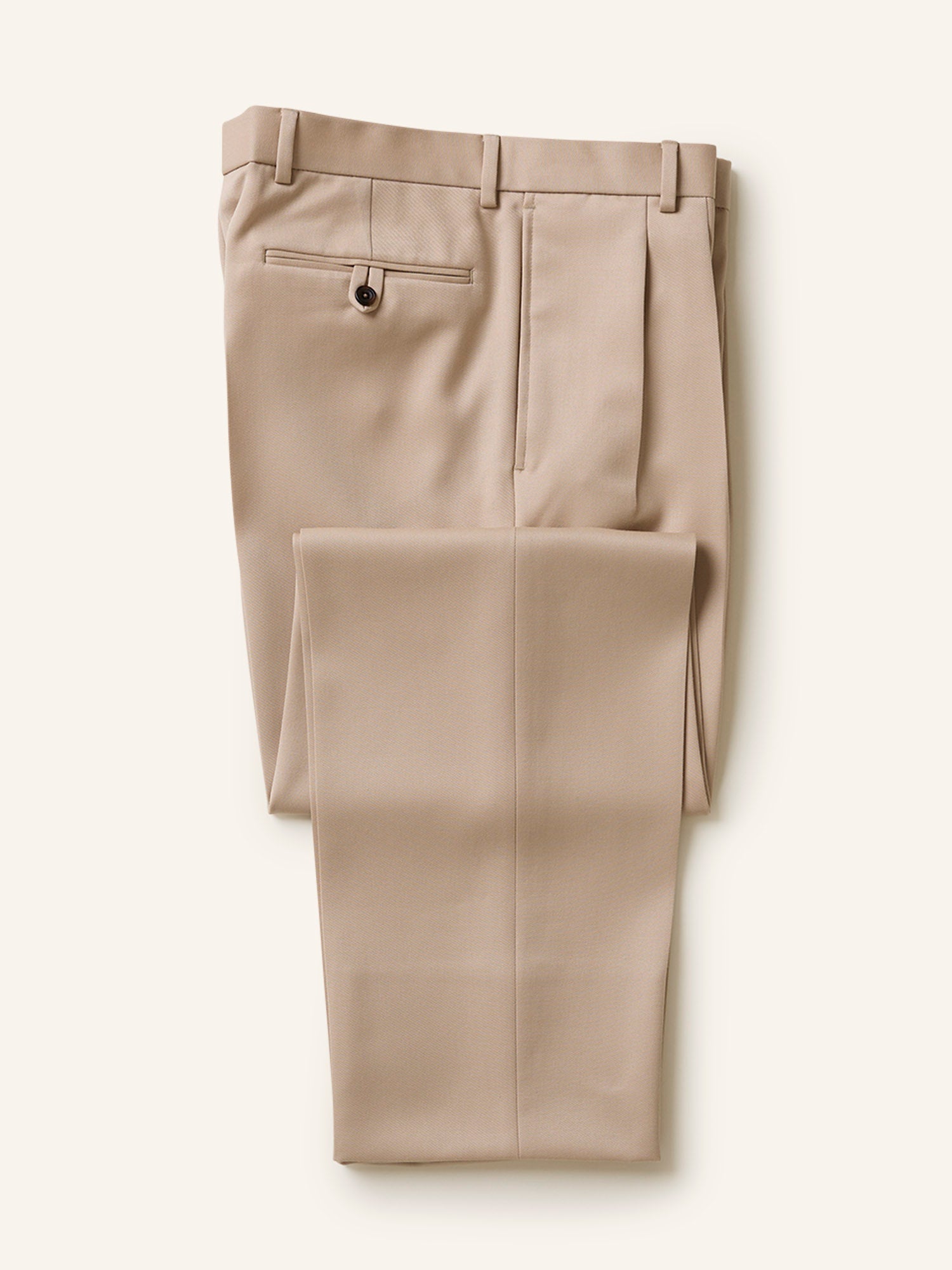 Dilham Pleated Wool Gabardine Trousers Light Sand