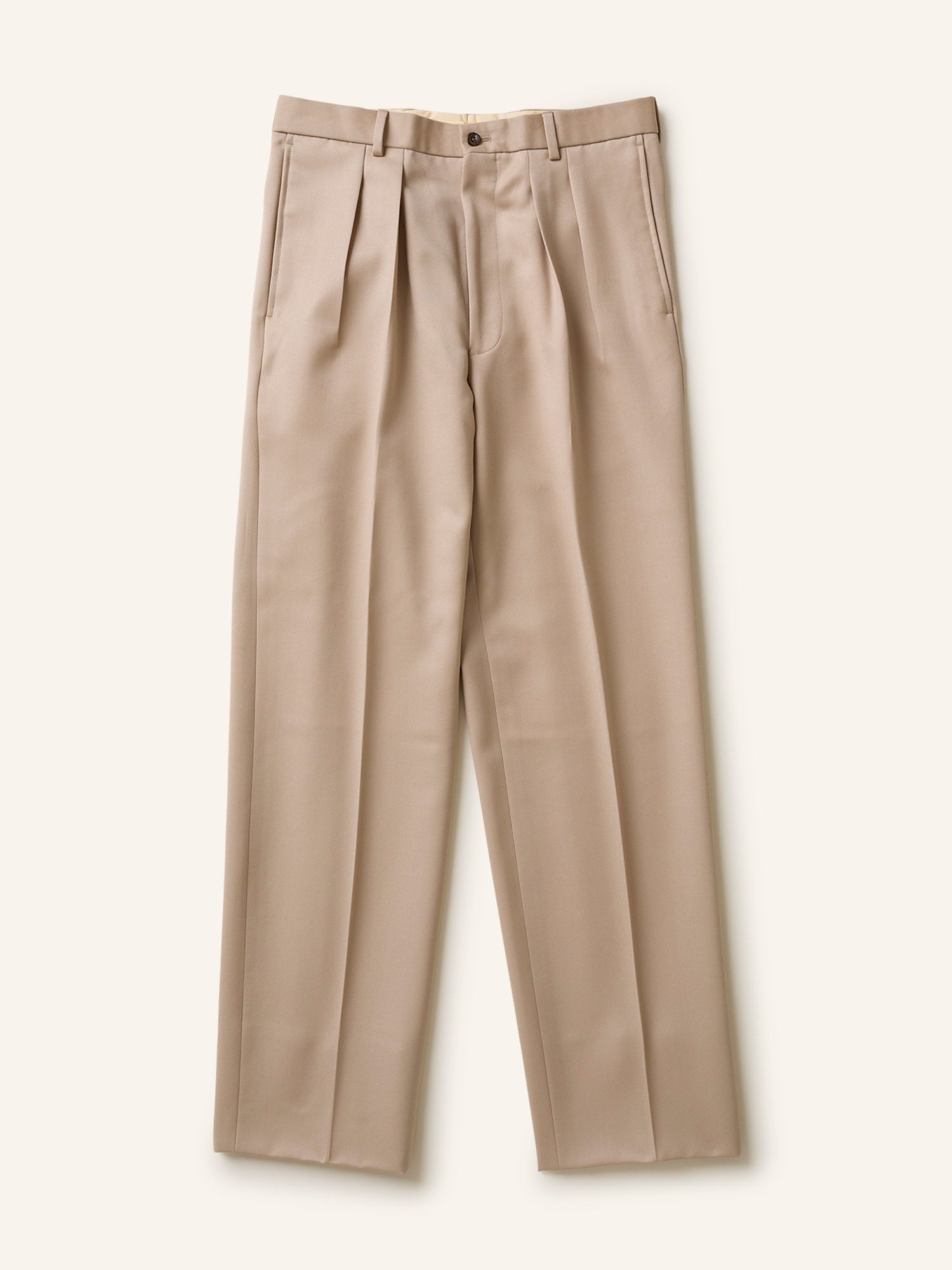 Dilham Pleated Wool Gabardine Trousers Light Sand