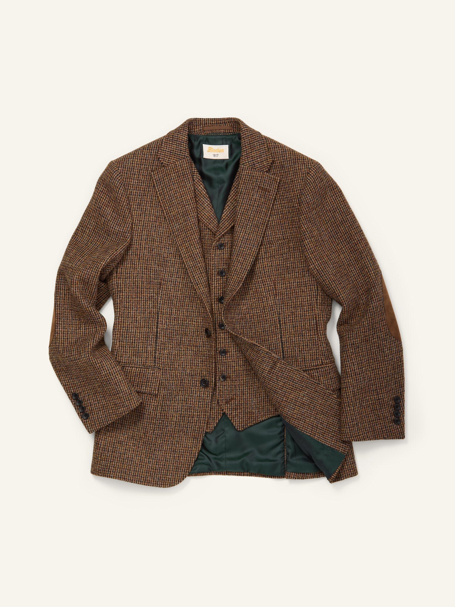 Gunton Harris Tweed Jacket Brown Dogtooth