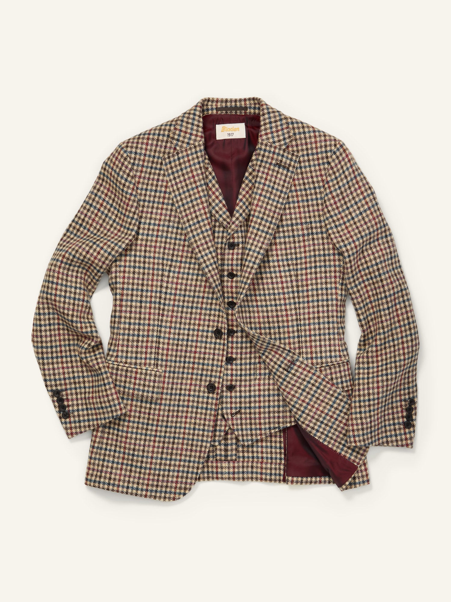 Buckenham Shetland Gunclub Tweed Waistcoat Stone