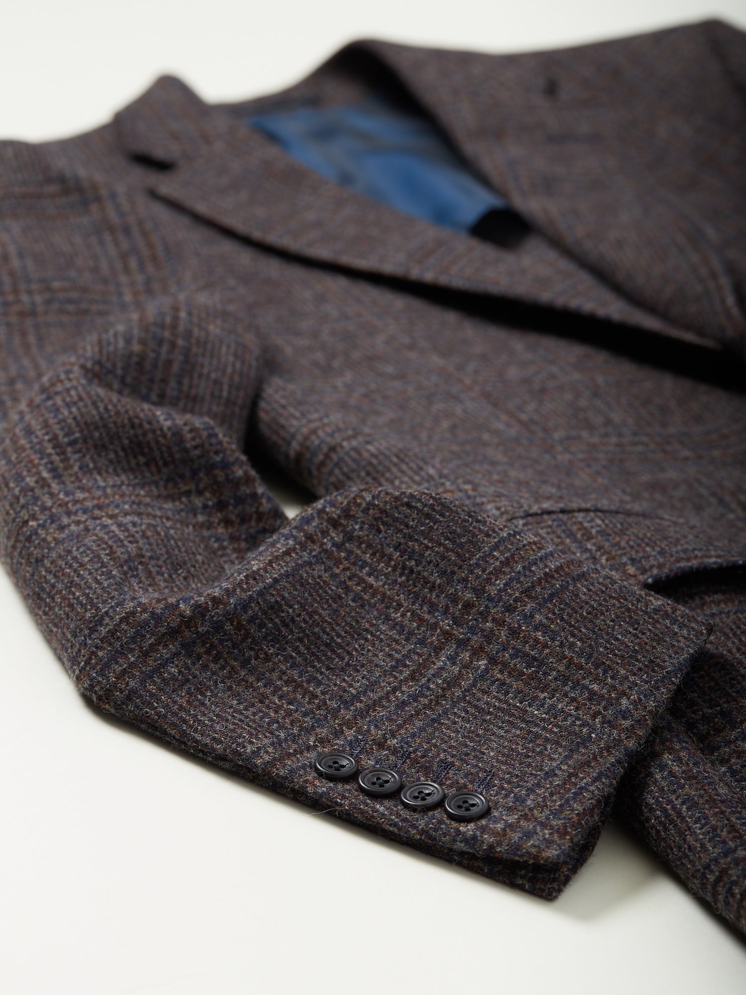 Gunton Shetland Glencheck Tweed Jacket Dk Brown