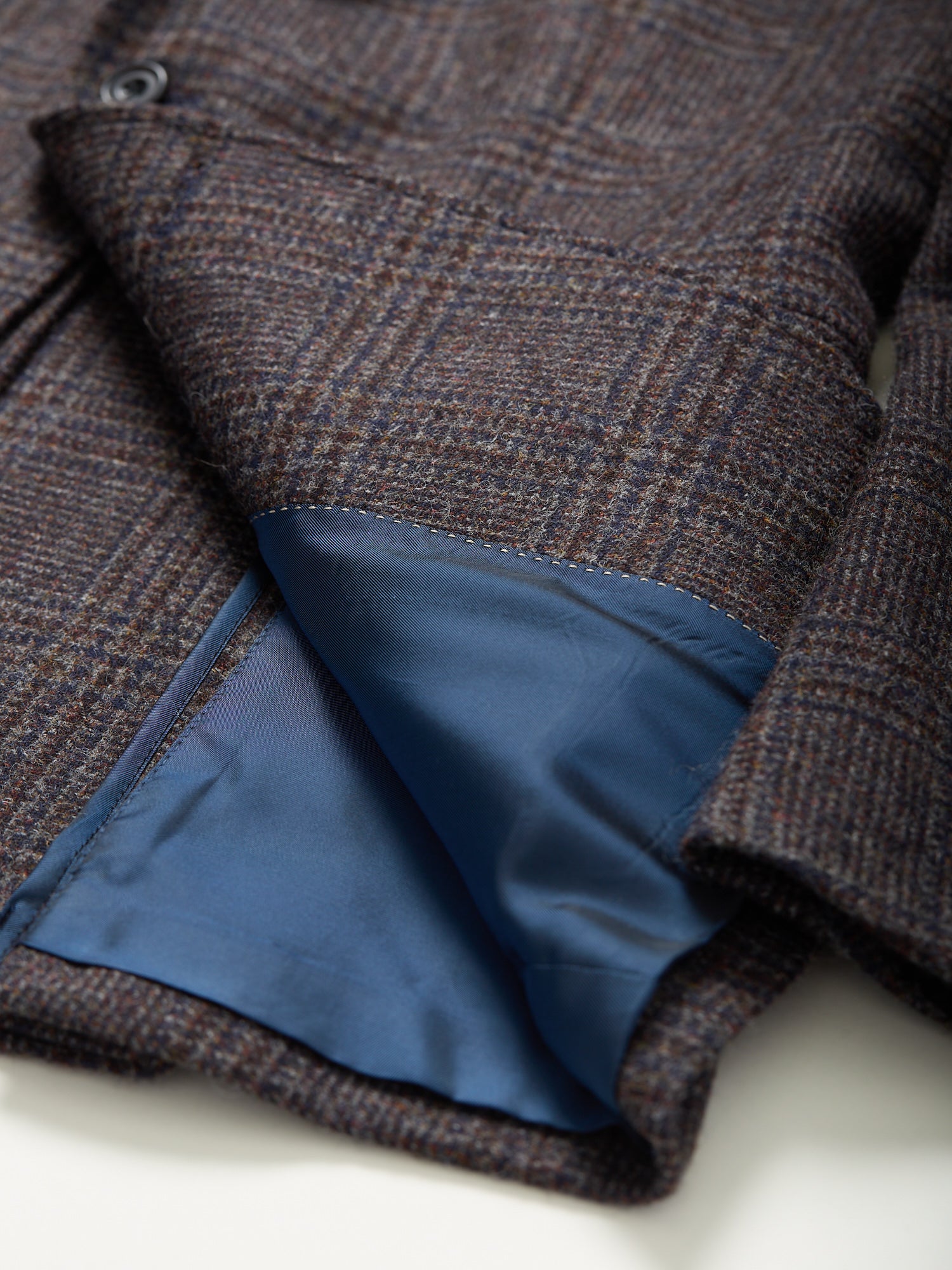 Gunton Shetland Glencheck Tweed Jacket Dk Brown