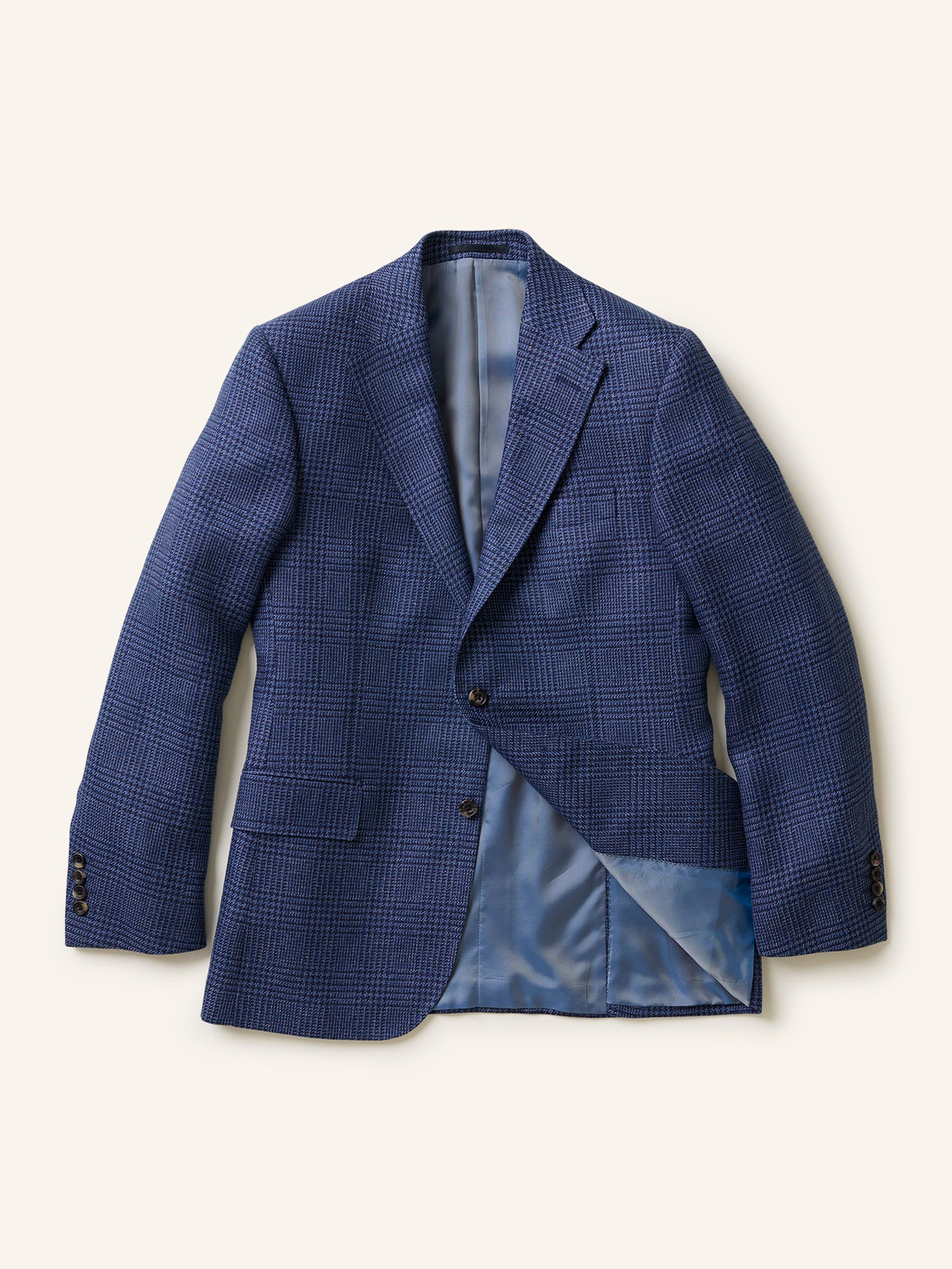 Gunton Wool/Linen Jacket Navy Glencheck