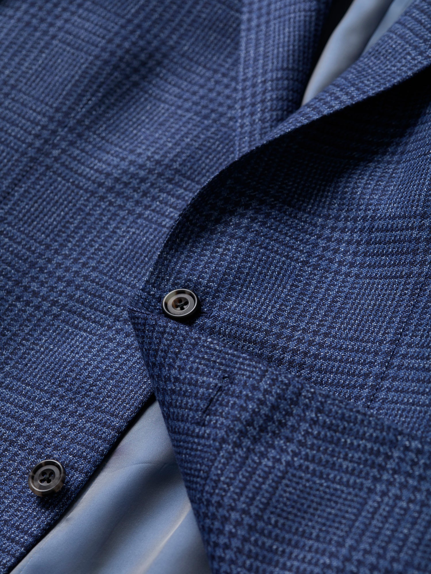 Gunton Wool/Linen Jacket Navy Glencheck